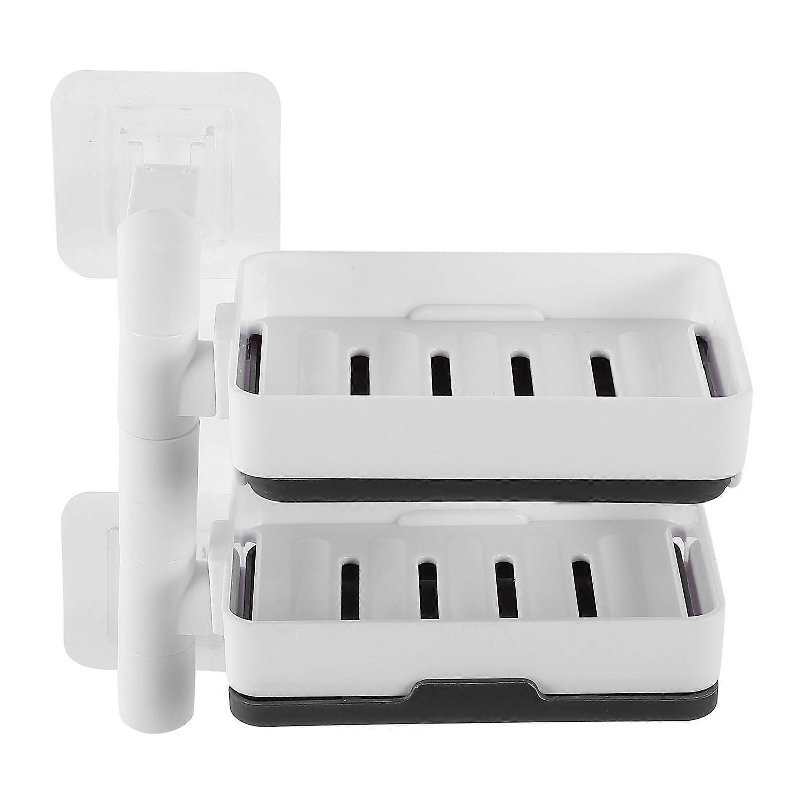 Bathroom Shelves Sturdy Soap Box Wall Attachment Rack Bathroom Shelf Accessories PP Iron Pipe Spray Support Home Use 1Pack