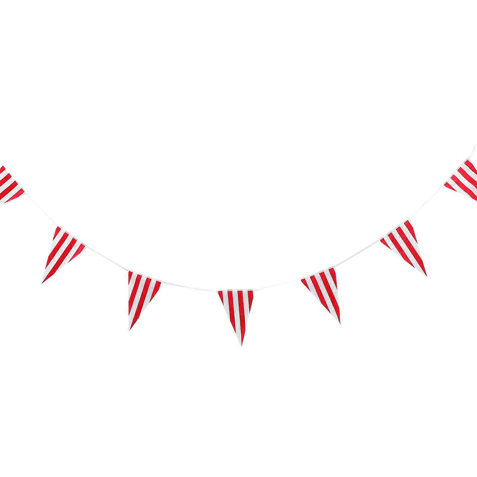 Carnival Circus Bunting Banner Striped Triangle Flags Party Decorations PE Material Easy Hanging Home Use