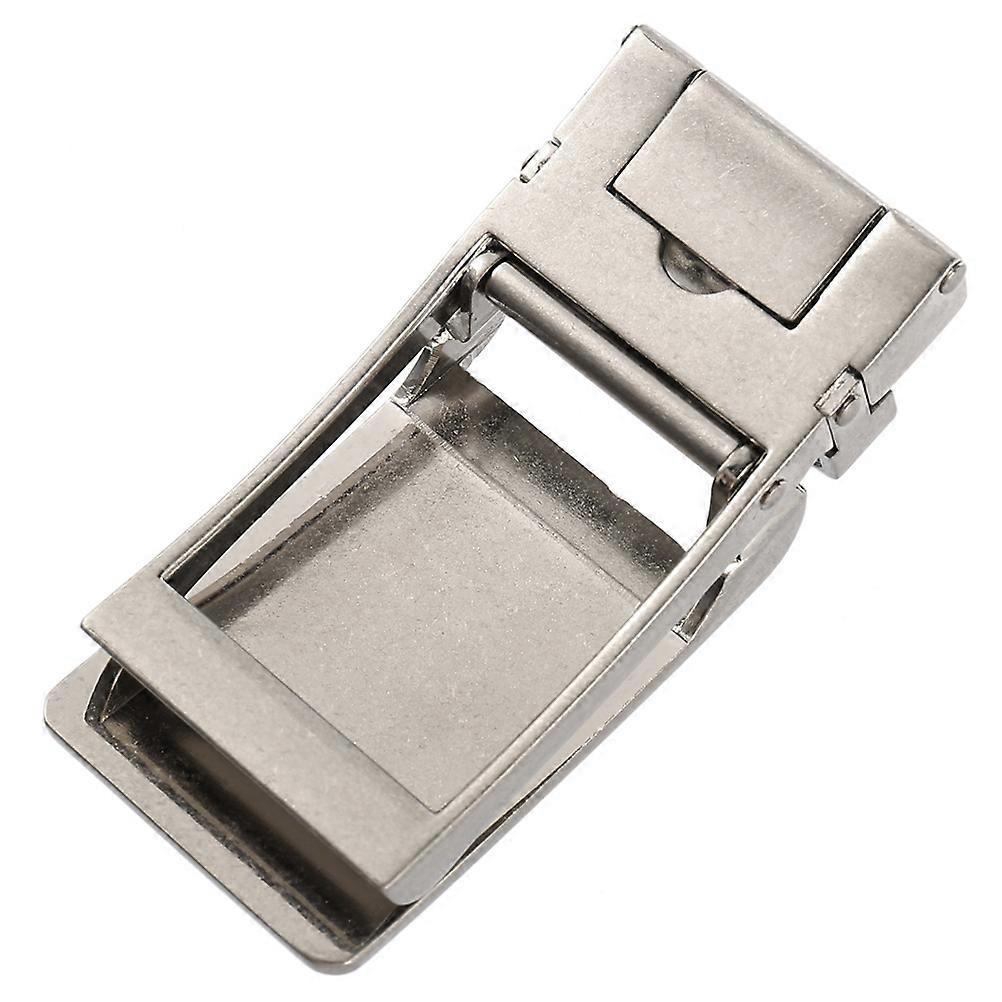 حزام مشبك أوتوماتيكي من سبائك الموضة الرجالية - تصميم فضي متين لتعديلات سهلة ، مثالي للأعمال والملابس الرسمية