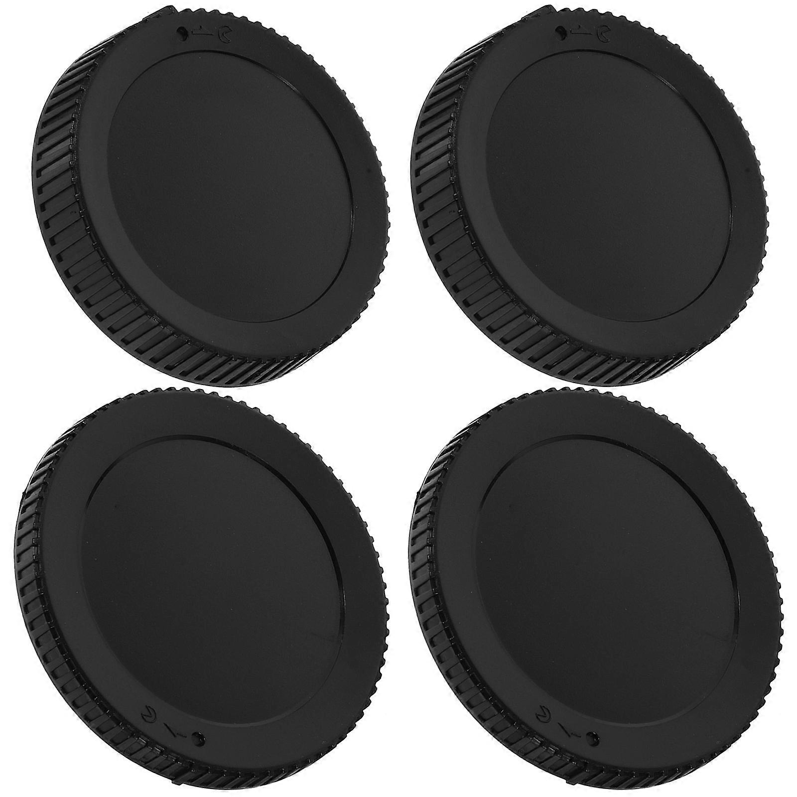 Camera Lens Protector Caps Camera Lens Guard for Photography Enthusiasts Black Round Shape 4Set