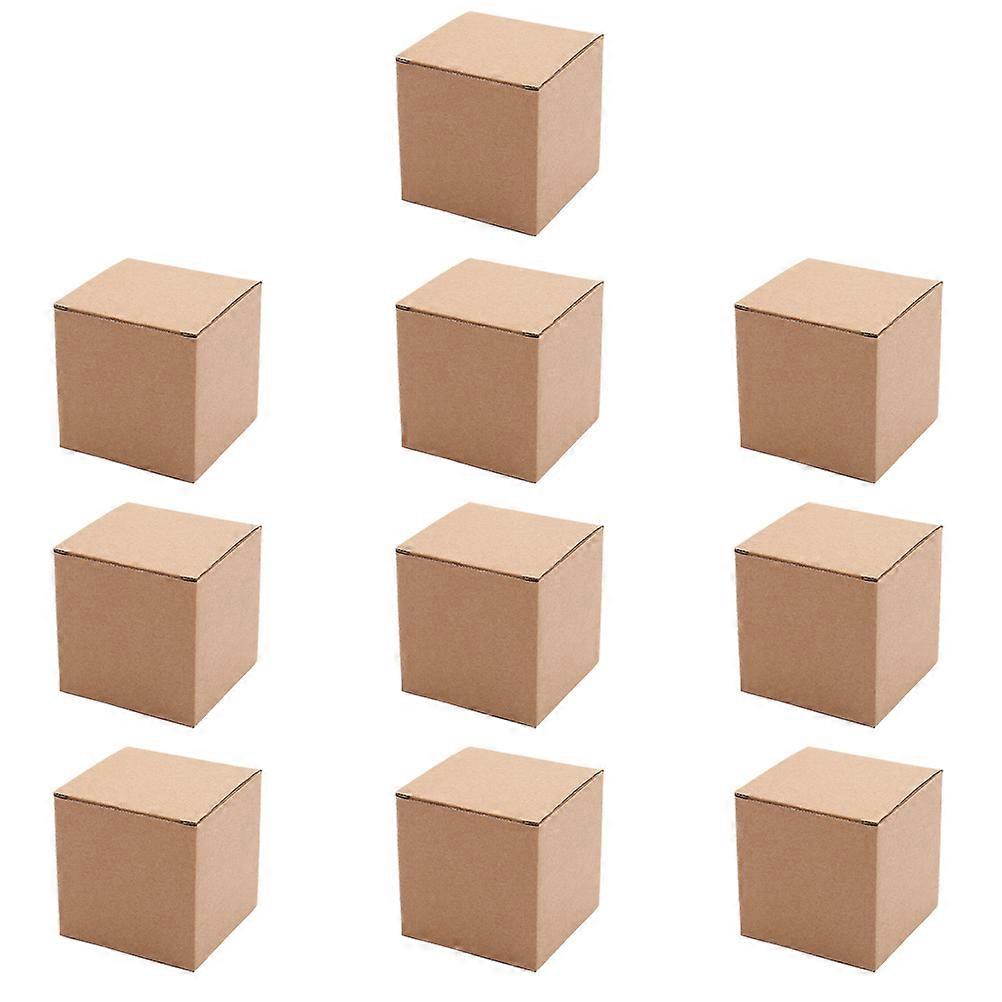 Small Mailing Boxes Kraft Paper Storage Container Express Packing Durable 8x8x8cm 10Pcs