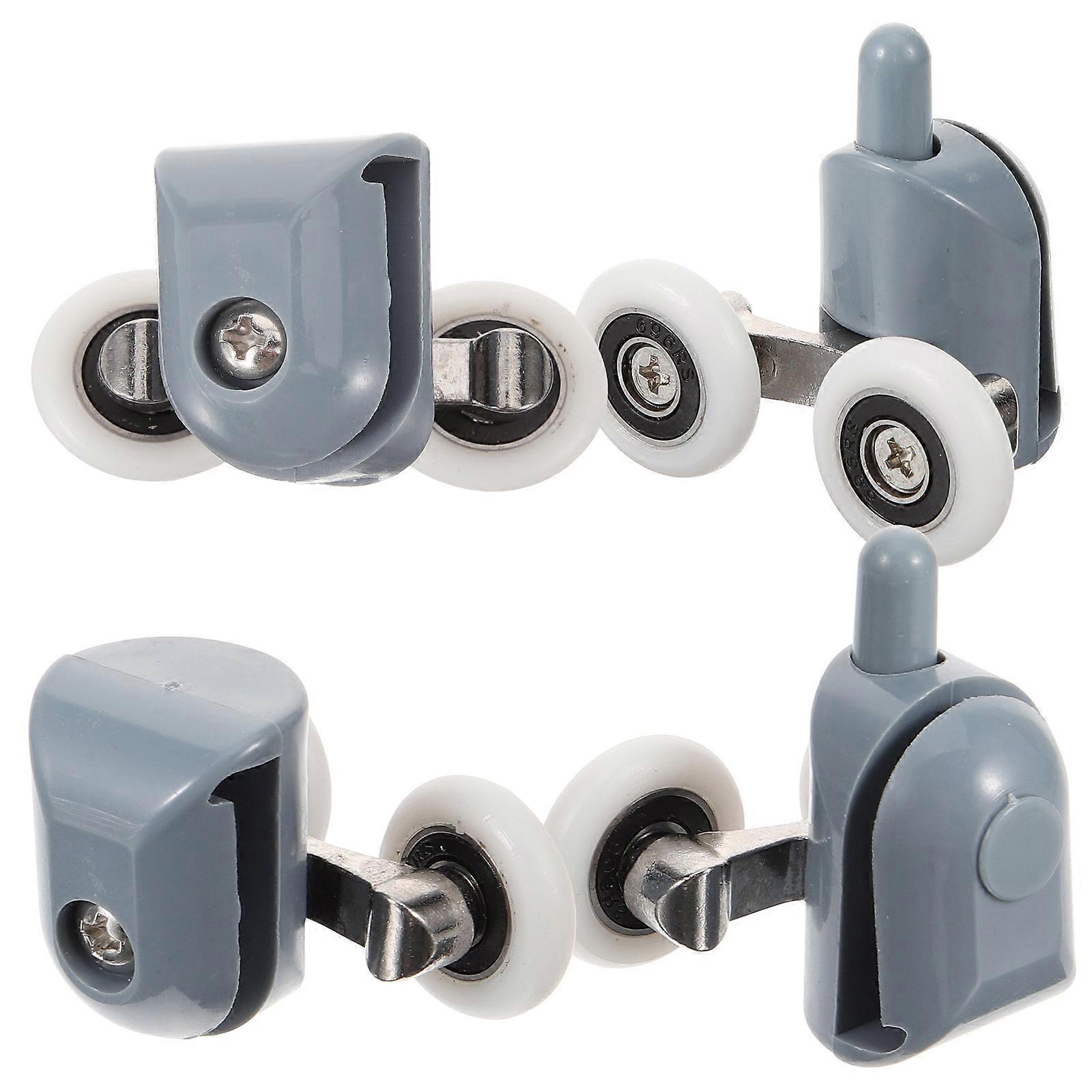Shower Door Roller Bathroom Door Roller Glass Shower Door Part Accessory Sliding Adjustable Assorted Color 4Pcs