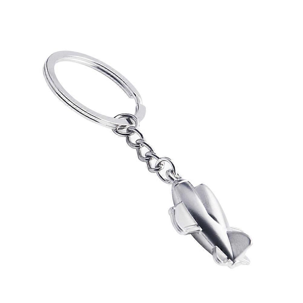 Mini Plane Keyring Metal Cool Car Keyring Bag Pendant Decoration Creative present Party Favor Silver 8.8 x 3 x 1cm 1Set