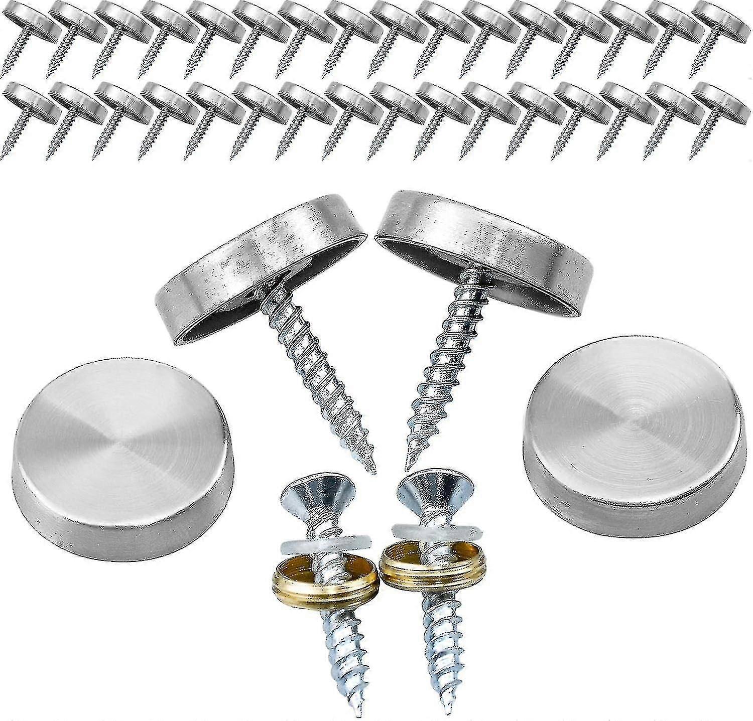 32 db dekoratív tükörcsavar, tükörcsavar, üvegcsavar, fedőcsavar, fedőszeg fali panelekhez