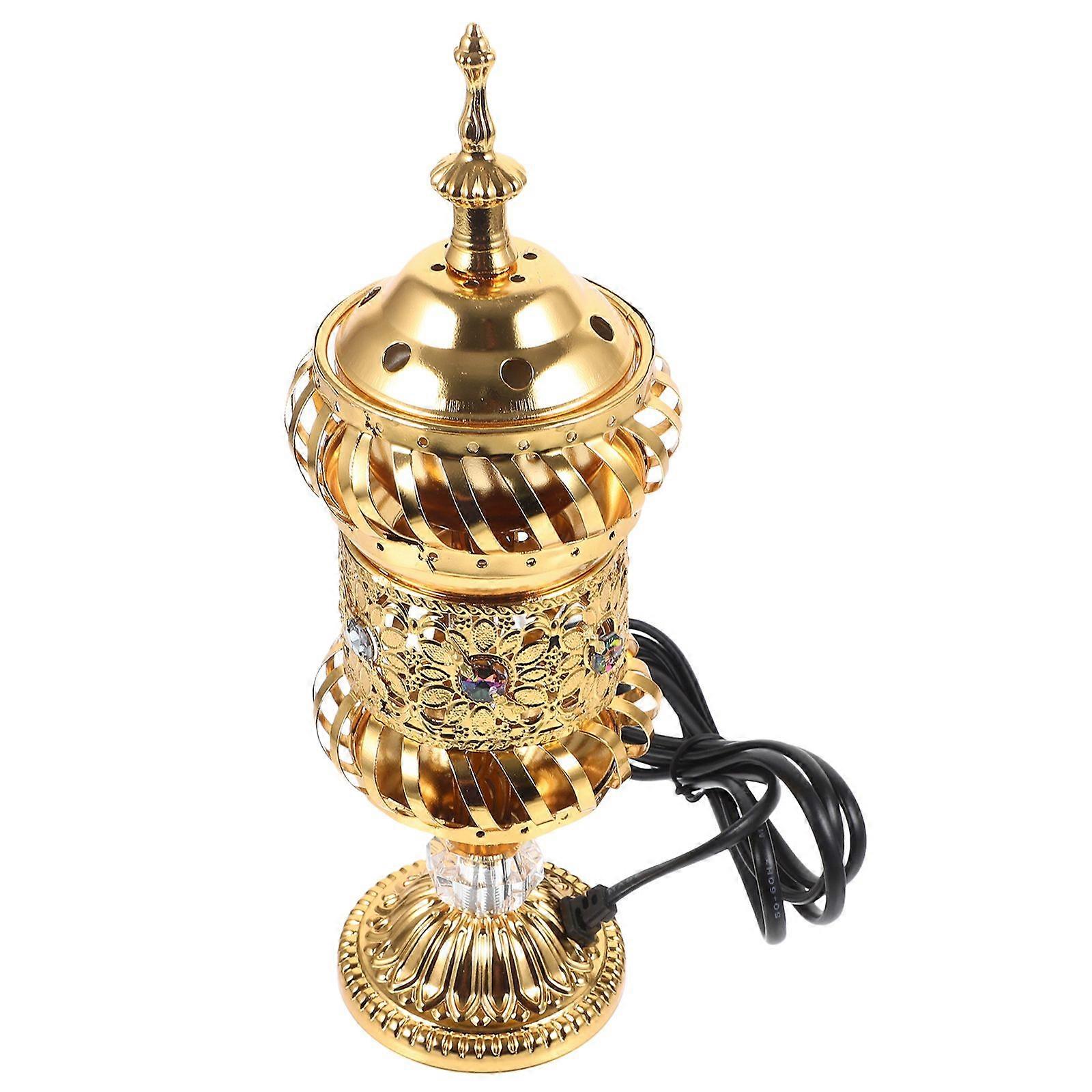 Electric Incense Burner Arabian Style Desktop Vintage Plug in Censer Burner (US Plug)