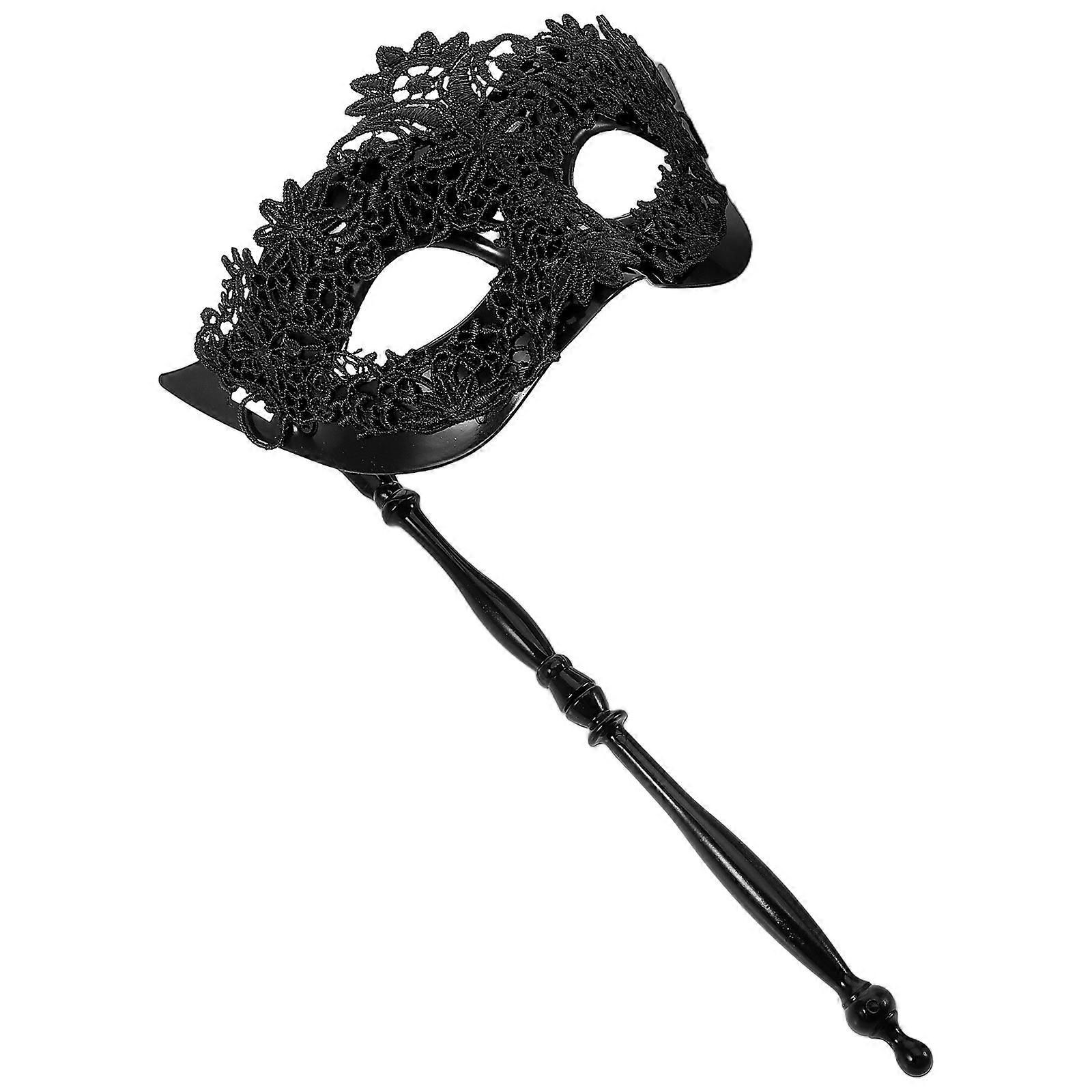 Bat Mask Women Hexagonal Masquerade Mask With Handle Cloth Material Privacy Protection 1Pcs