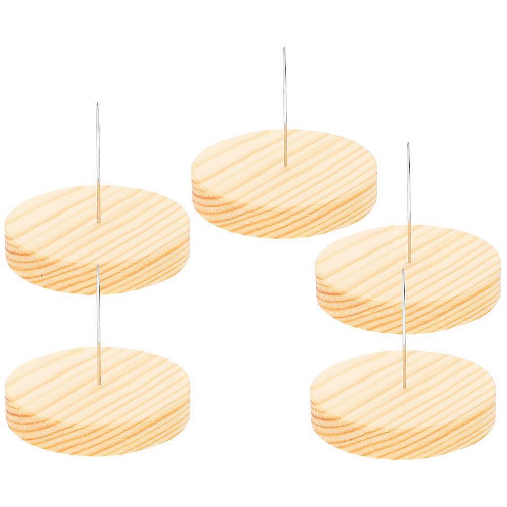 Felting Needle Holder Metal And Wood Base For Small Objects Craft Exhibitions 5Set Holding Needle