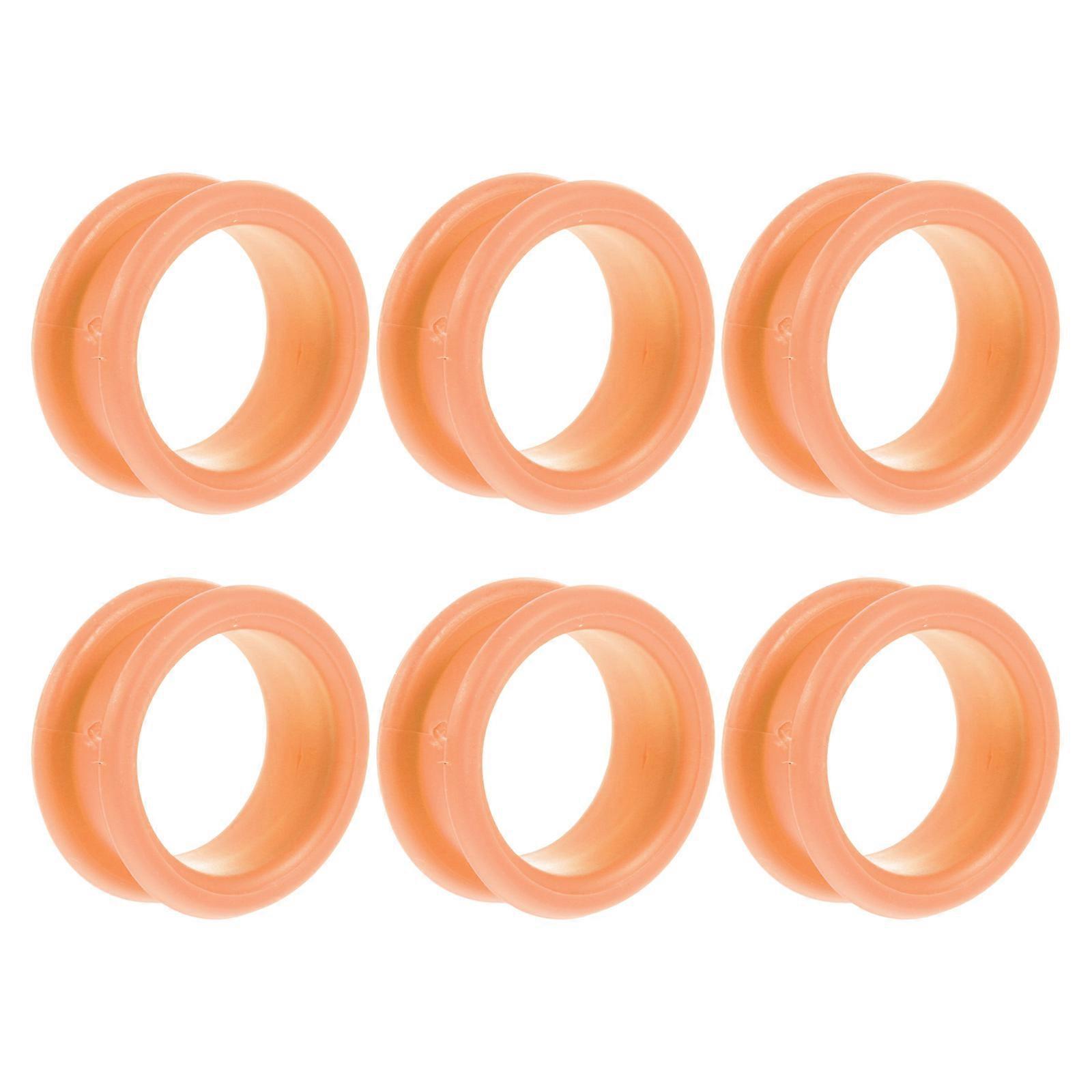 Practical Silicone Finger Rings for Scissors 6 Pieces Light Yellow Small Size Fits Most Scissors