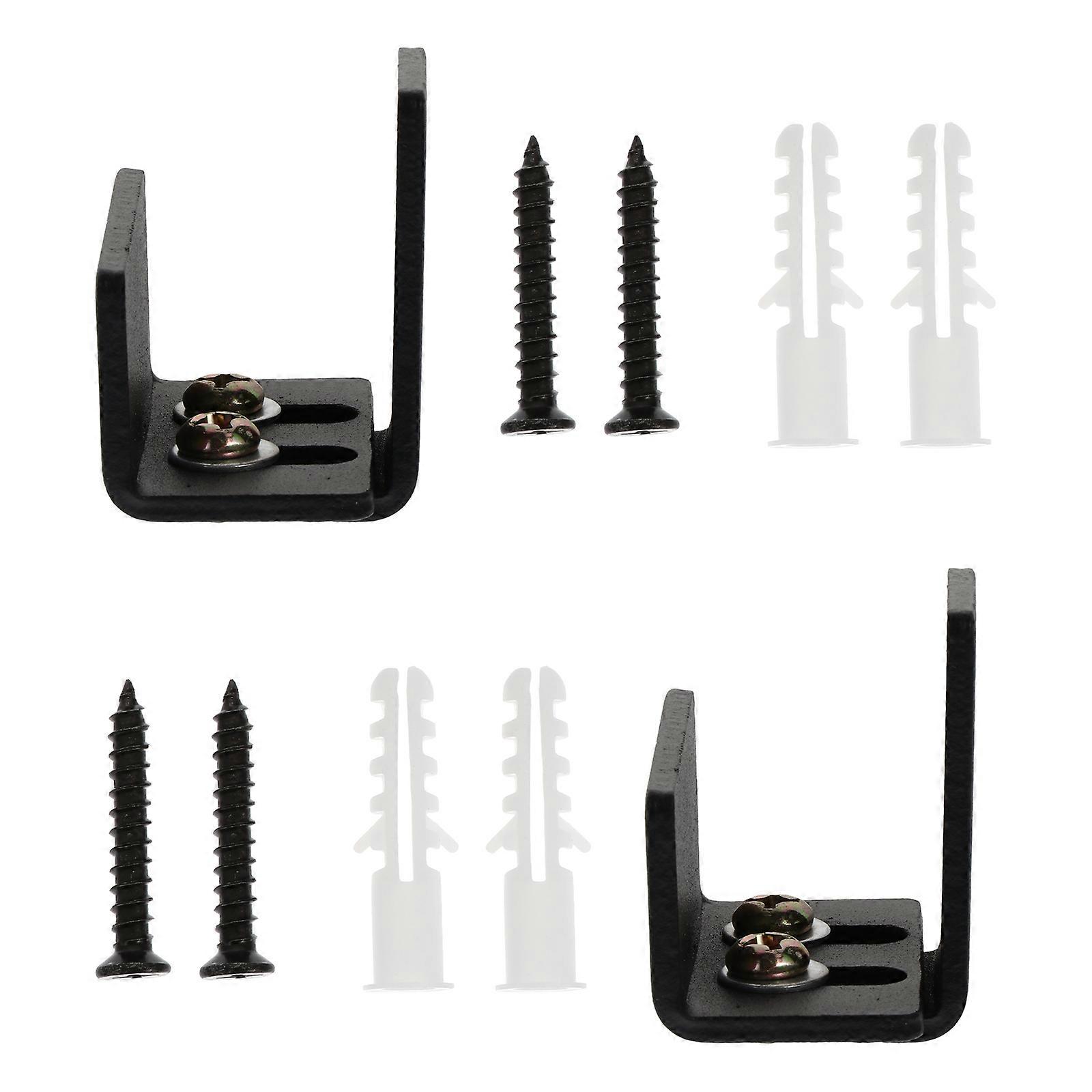 Sliding Barn Door Bottom Guide Hardwares Prevent Swinging Square Shape Carbon Steel 2Pcs