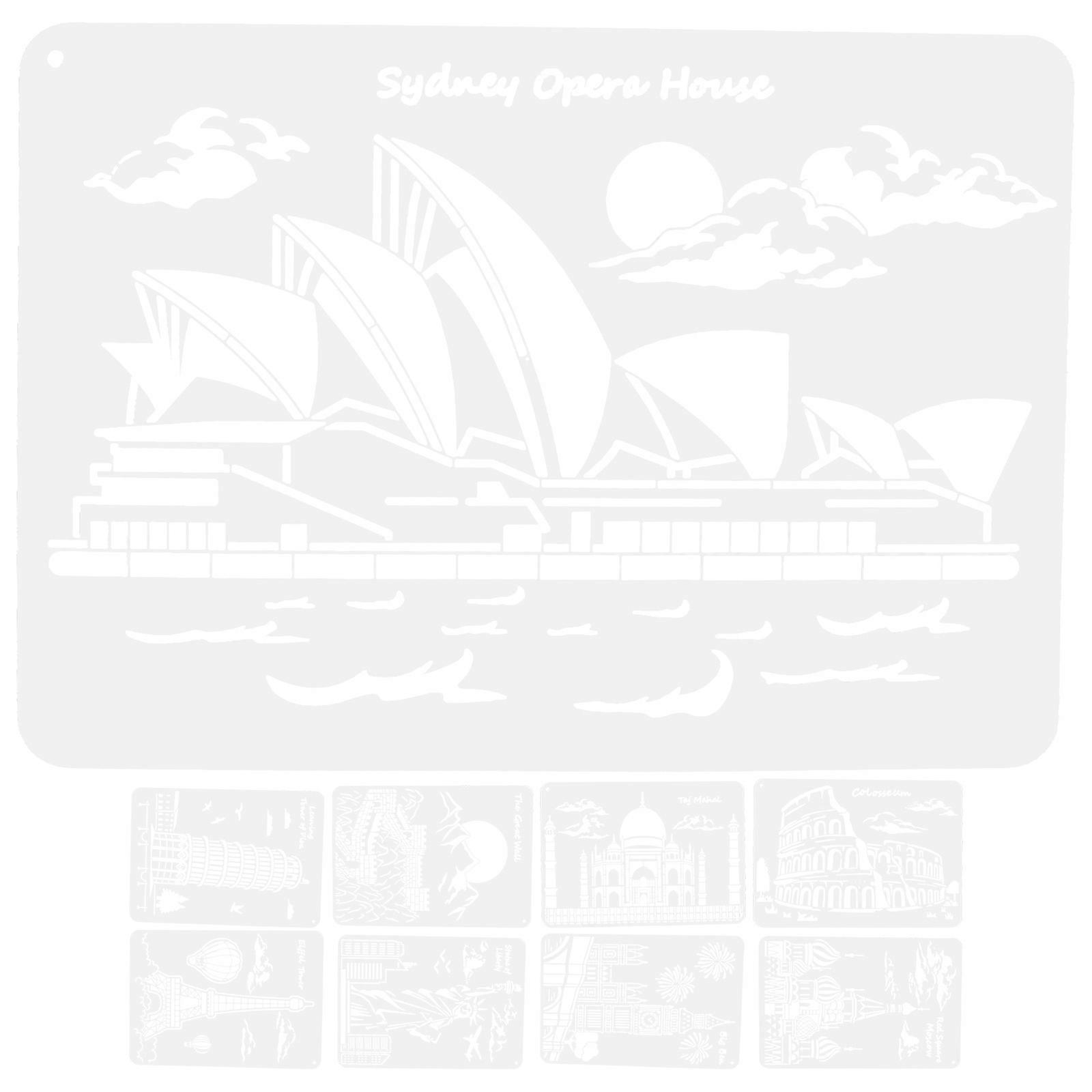 Crafting Stencils Reusable For Precise Design Rectangular Shape DIY Tools 9 Sheets White A4 Size