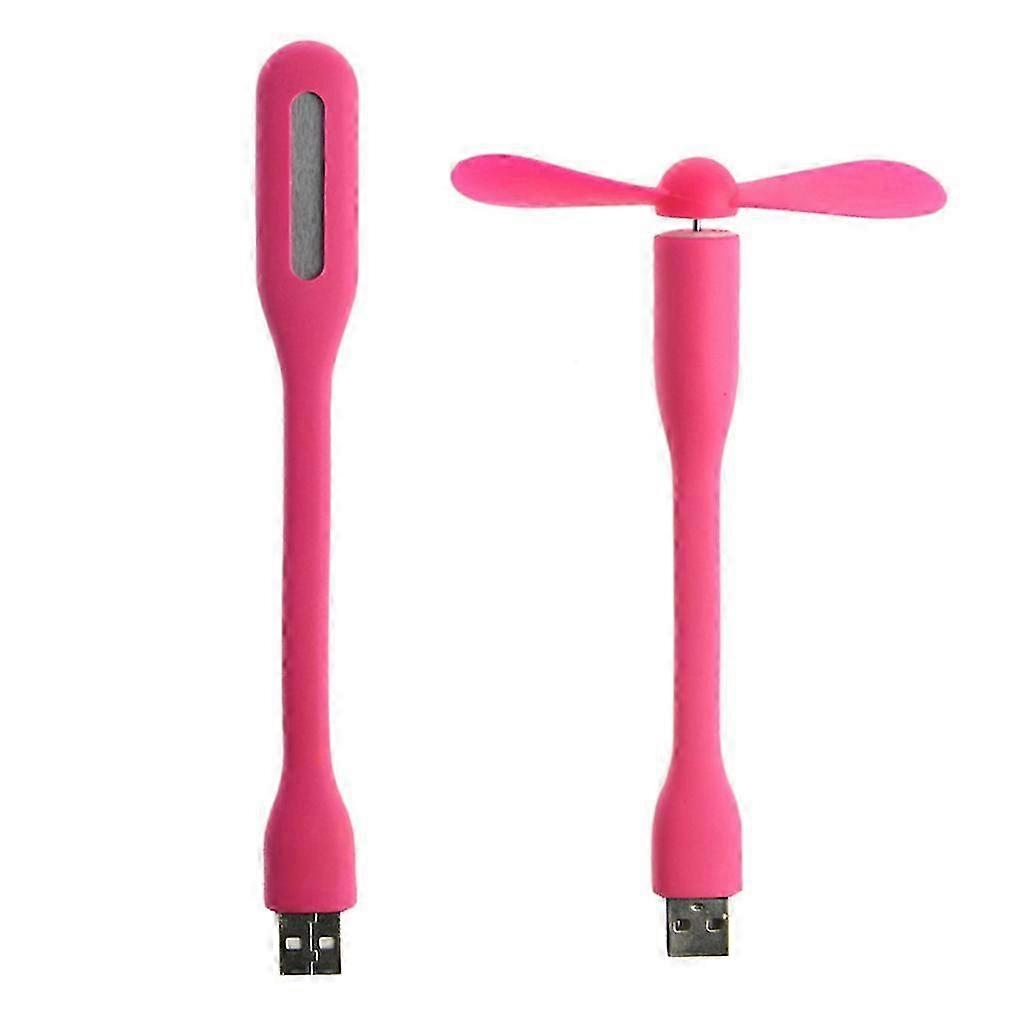 Mini Ventilador Flexível USB 5V com Luz LED - Rosa