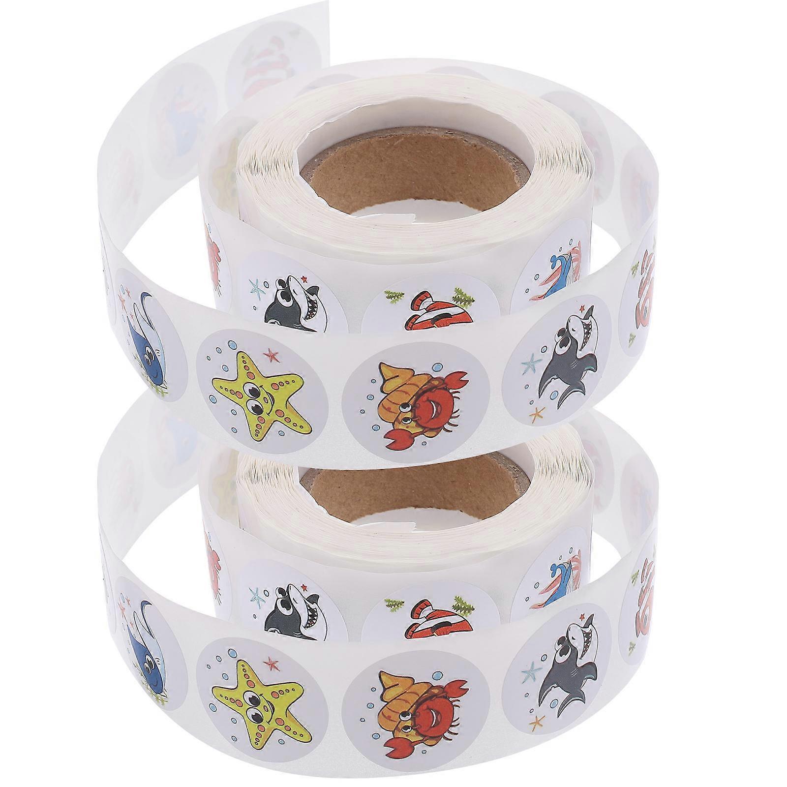 Appreciation Stickers Encouragement Stickers Homework Motivation Decals present Ornament Multi-Colored 2.5X2.5cm Home Use 2 Rolls