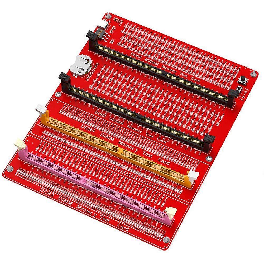 3 in 1 Combo DDR3/4/5 RDIMM/UDIMM Memory Tester, Desktop Computer DDR3/4/5 Memory Test Card with LED Indicators