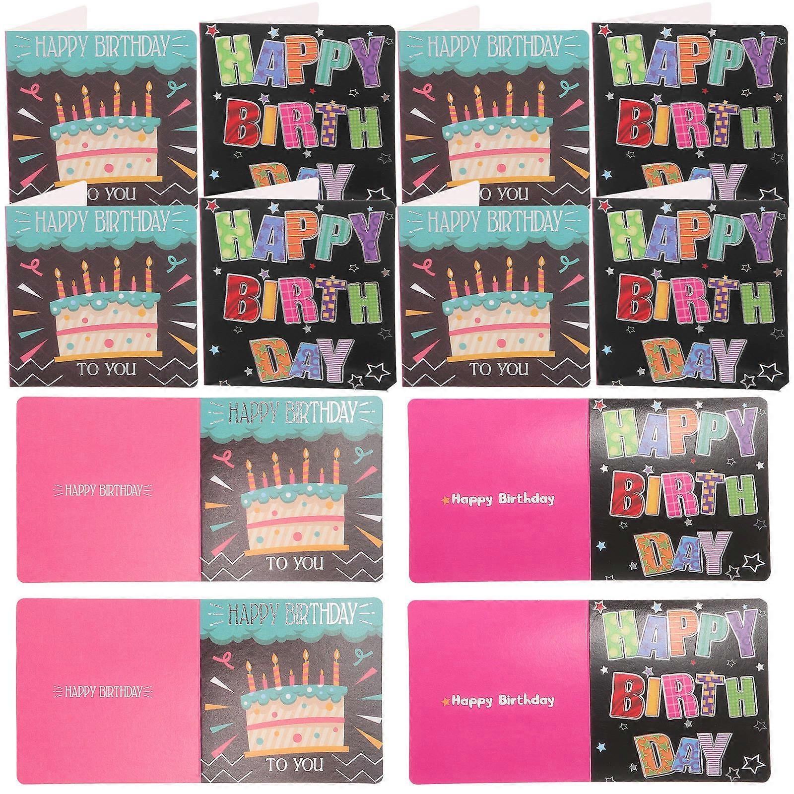 Card Birthday Happy Birthday Cards For Anniversaries Multicolor 2.75X2.67X0.04in Write 10Pcs