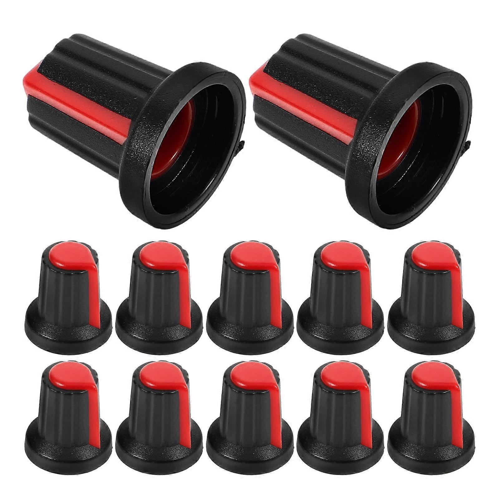 20pcs Red Plastic Potentiometer Knob Caps for Volume Control Suitable for Home Use Music Equipment
