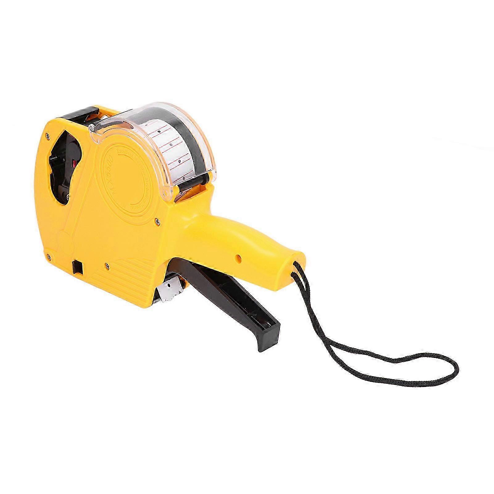 Portable Price Tag Gun with Cartridge for 8 Digits Manual Labeling Tool in Yellow