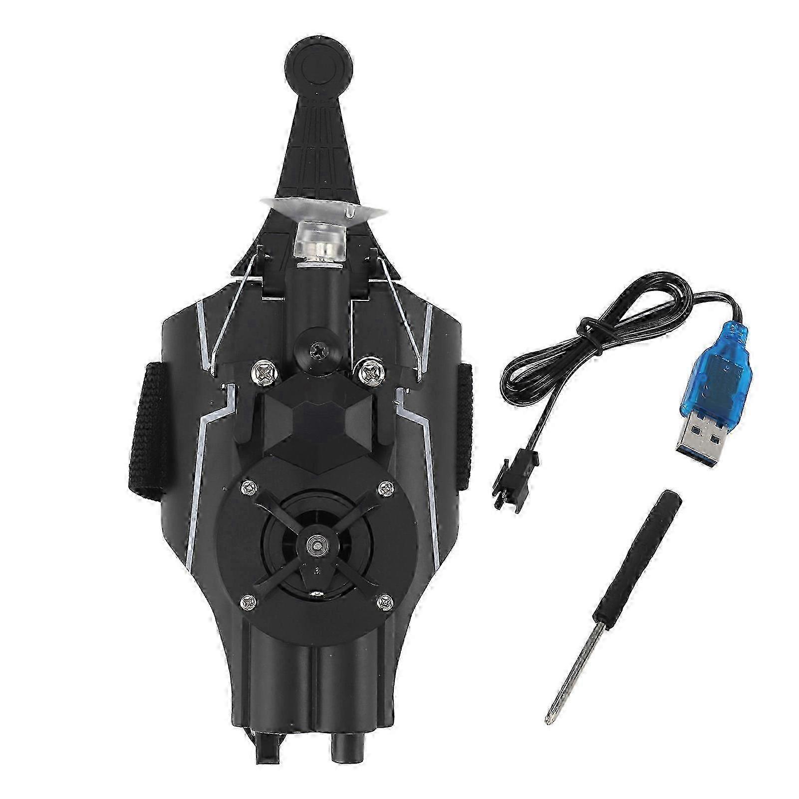 Rechargeable Hand Eye Coordination Automatic Web String Launcher Toy for Children - Black
