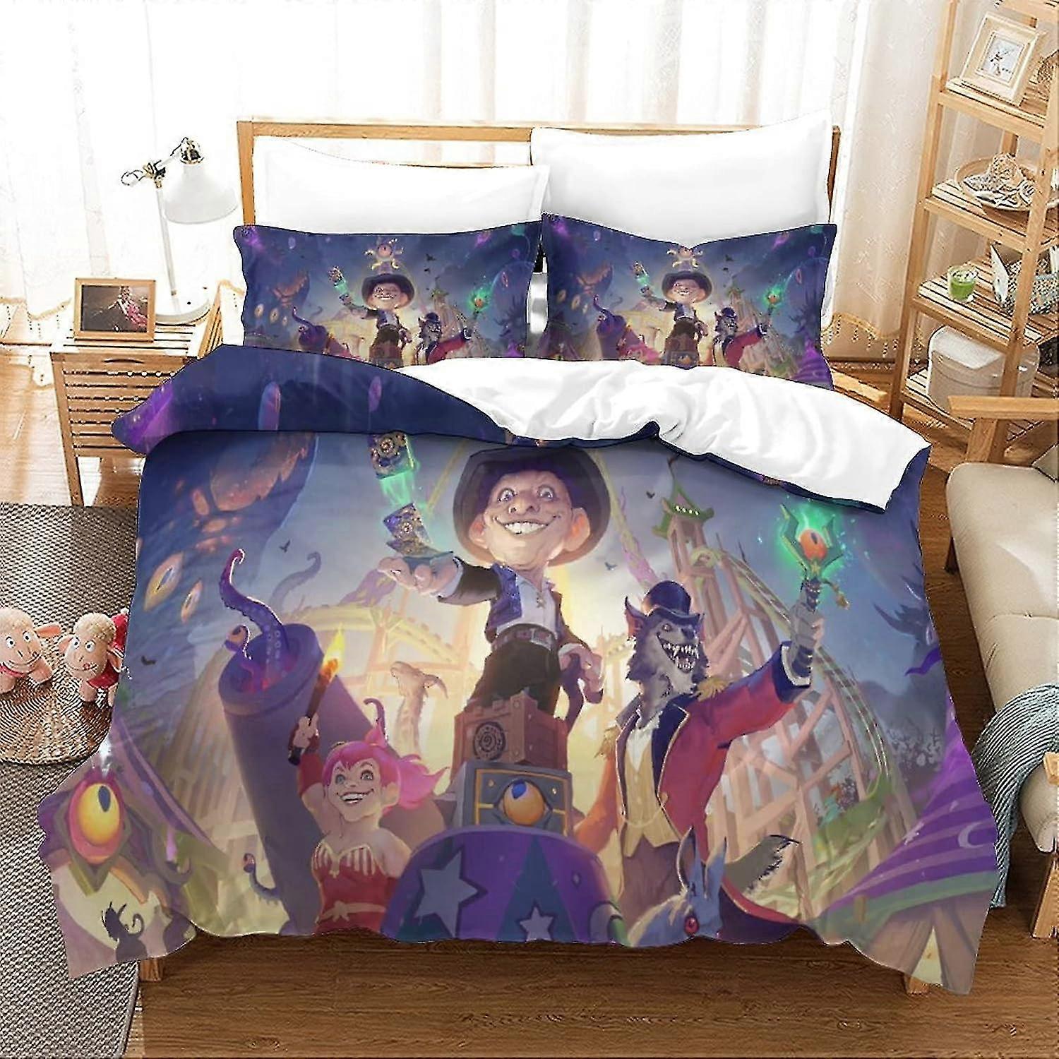 3D Printed Game Design Bed Kit, Soft Microfibre, 3 Piece Duvet Cover Set, 2 Pillowcases, Hidden Zip