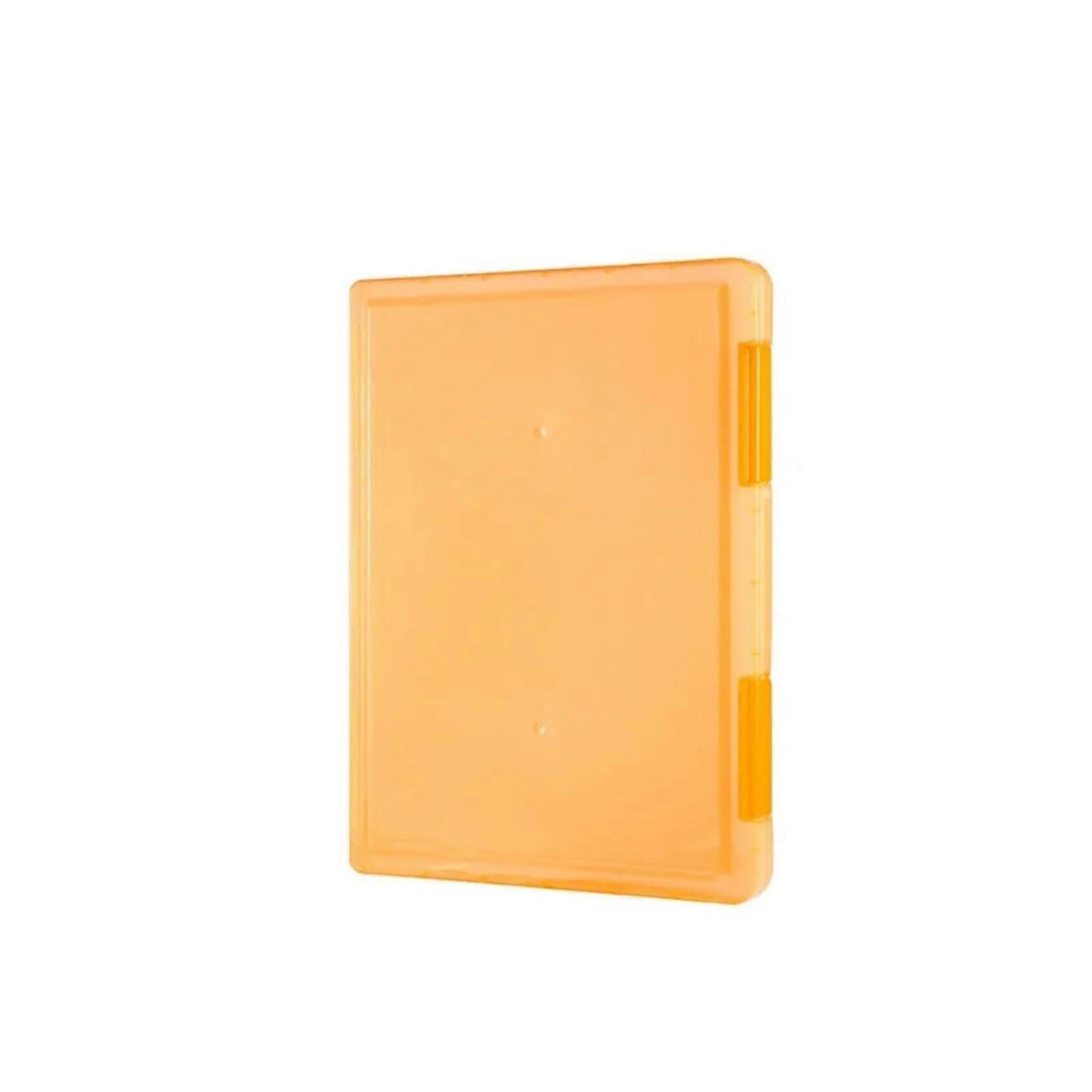 Document Storage Box Set of 2, Transparent Dust-Proof Paper Organizer, Clear File Storage for Office Use, Orange Color