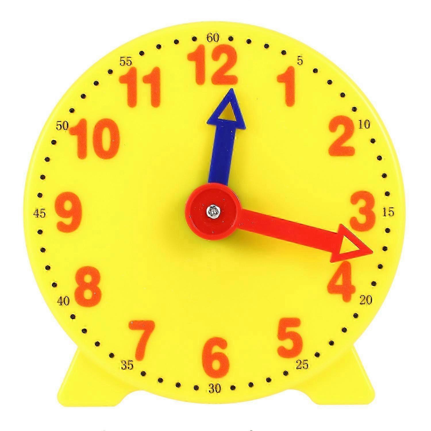 4 Inch Student Learning Clock Time Model Teacher Gear Clock 12/24 Hour School Learning Tools Edition 0714
