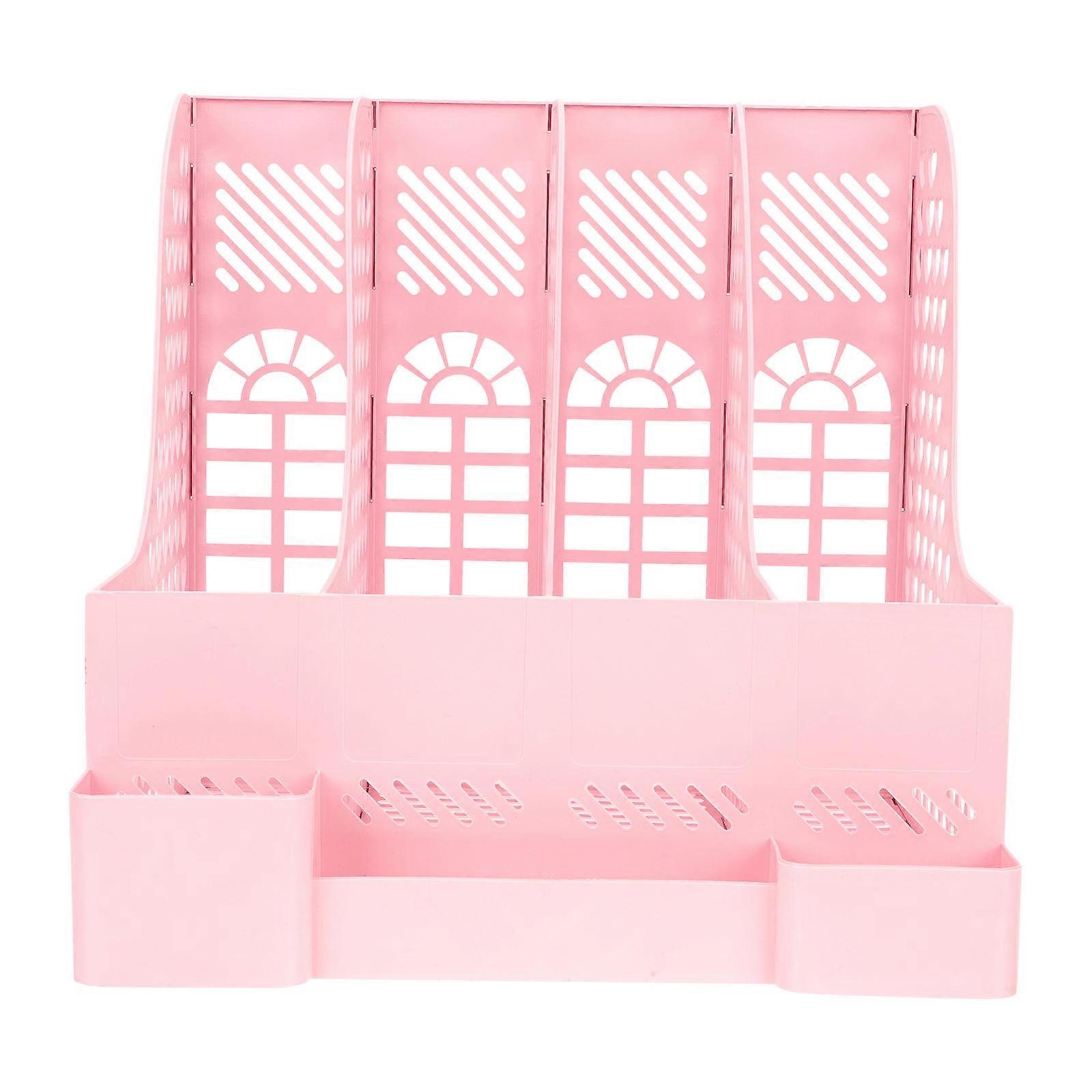 Kawaii Desk Accessories Removable Large Capacity File Organizer Stylish Magazine Holder for Home Office Long Term Use Keeping Files Organized