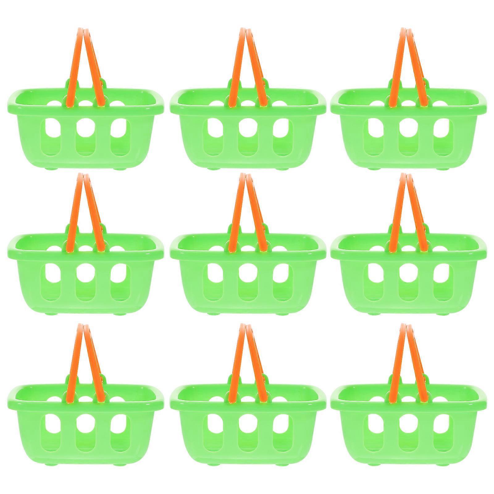 Tiny Shopping Baskets Model Mini Shopping Basket For Craft Studio Use Orange 10Pcs
