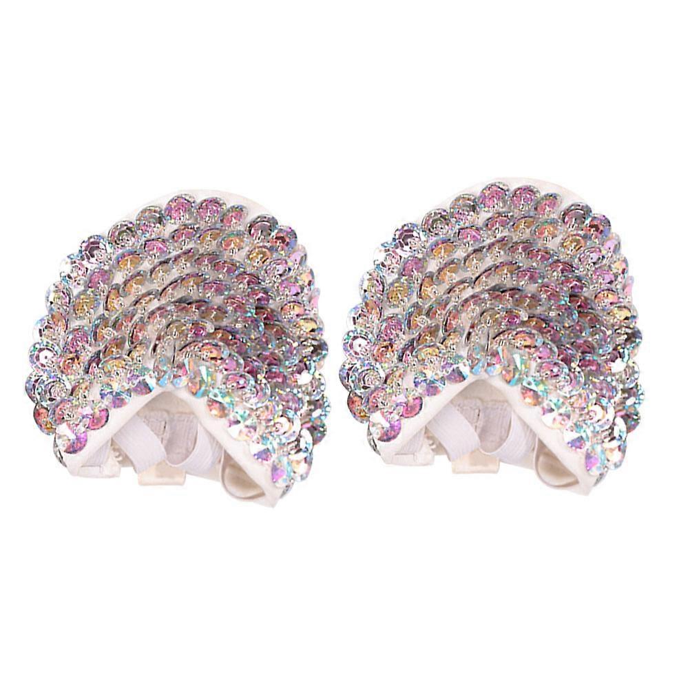 Women Ballet Shoes Toe Protection Portable for Jazz Dance Multi Color Sequins Rubber Band 1Pair