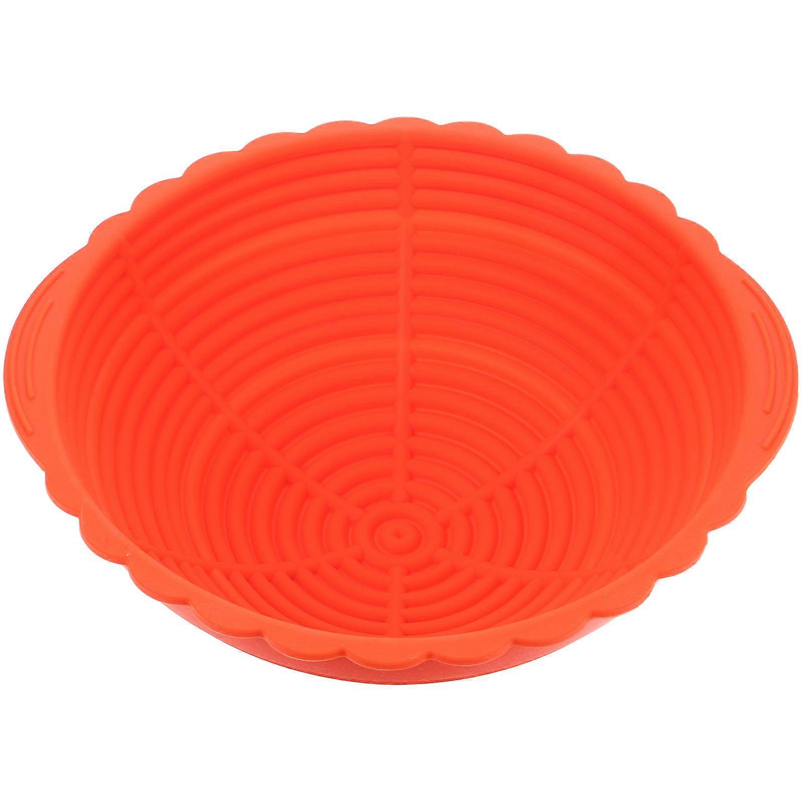 Bread Proofing Basket Silicone Banneton Promoting Baking Supply Orange 25.00X23.00X9.00CM Saving Space 1Set