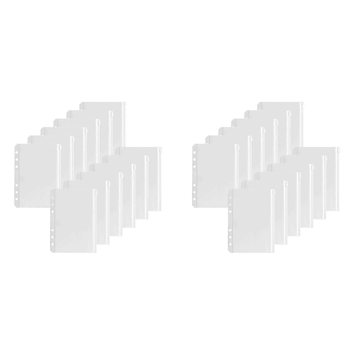 12 Pcs A5 Pockets Binder for 6-Ring Notebook Binder Insert Bags