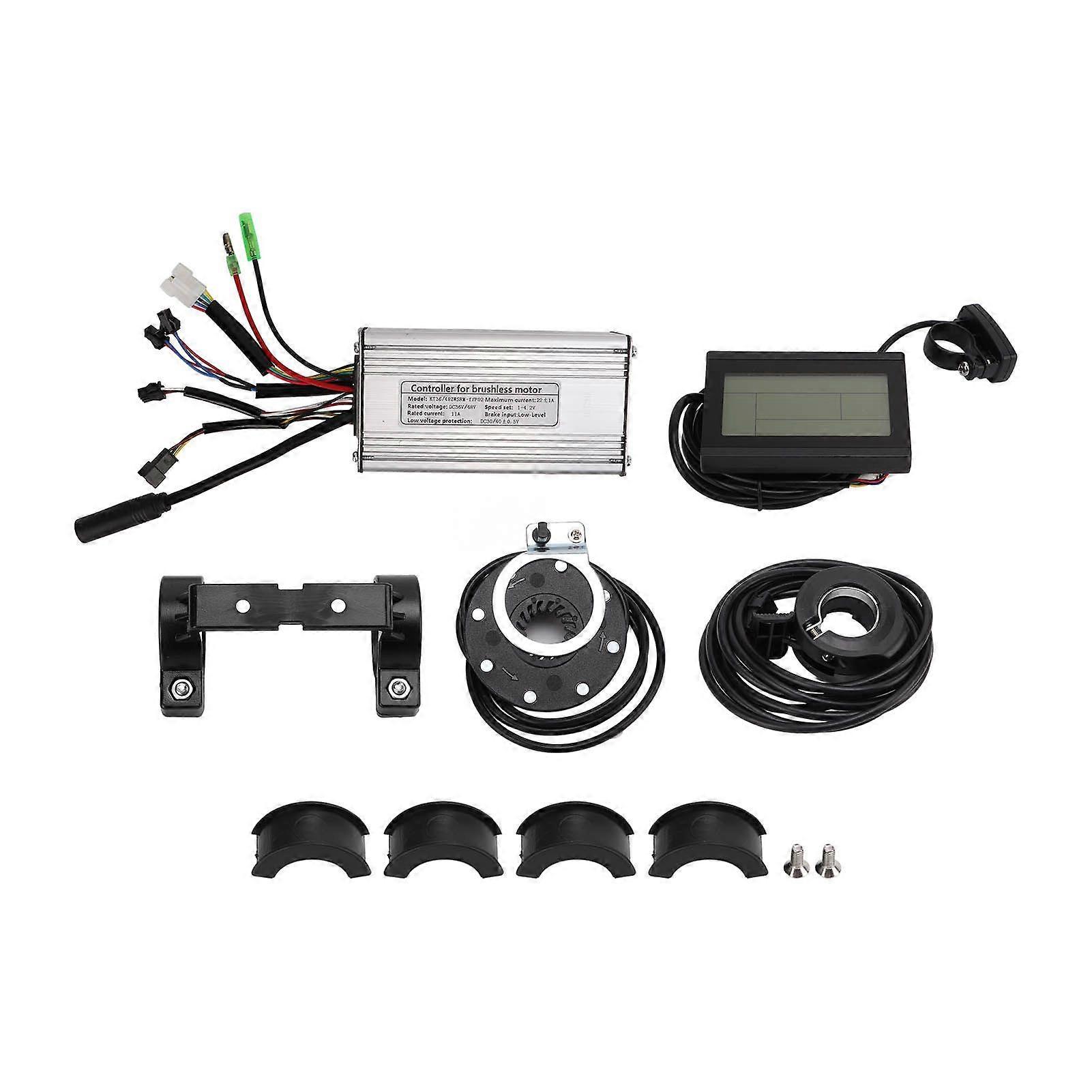 Electric Bicycle Controller Dispaly Kit 22A 36V 48V 550W Brushless Motor Controller LCD Panel 130X Thumb Throttle 8C PAS Sensor KitYMQX)