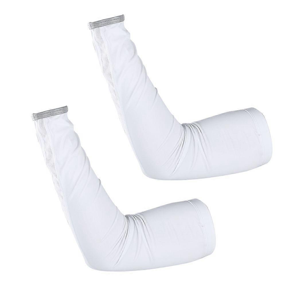 1 Pair Breathable Mesh Arm Warmer Sunscreen Arm Covers with Reflective Strap for SportsIce Silk Arm Cover XLYMQX)
