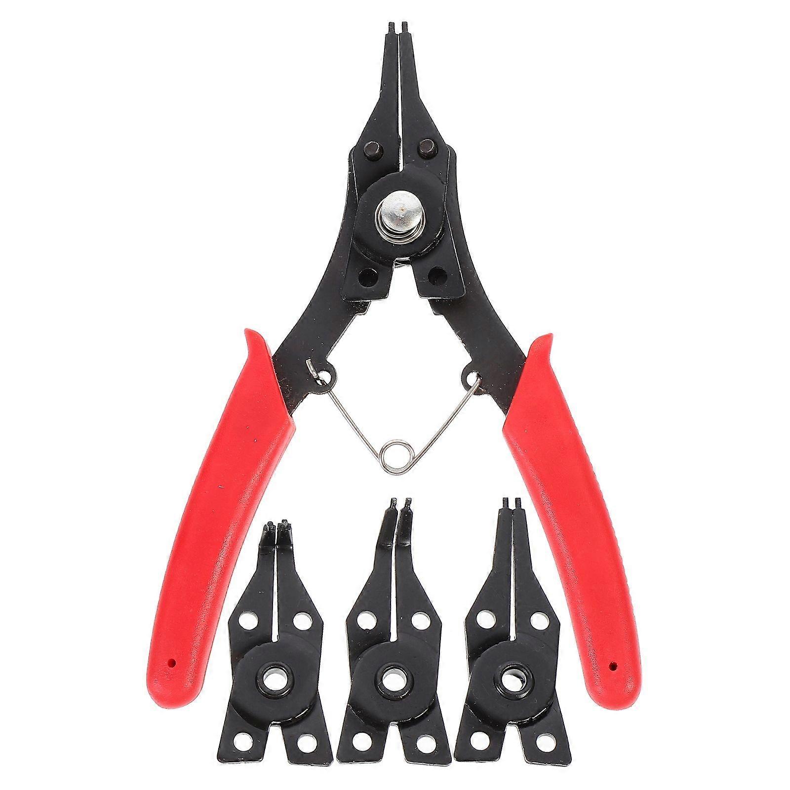 Circlip Plier Sets Interchangeable For Mechanics 15.8x8x1cm Red Small Parts Gripping 1 Set