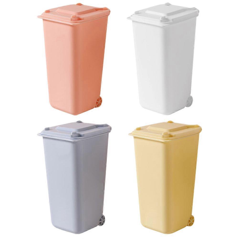 4pcs Mini Desktop Trash Cans Set – Creative Office Bins for Organizing Pens, Pencils, and Small Items – Compact Household Sorting Box for Kitchen,