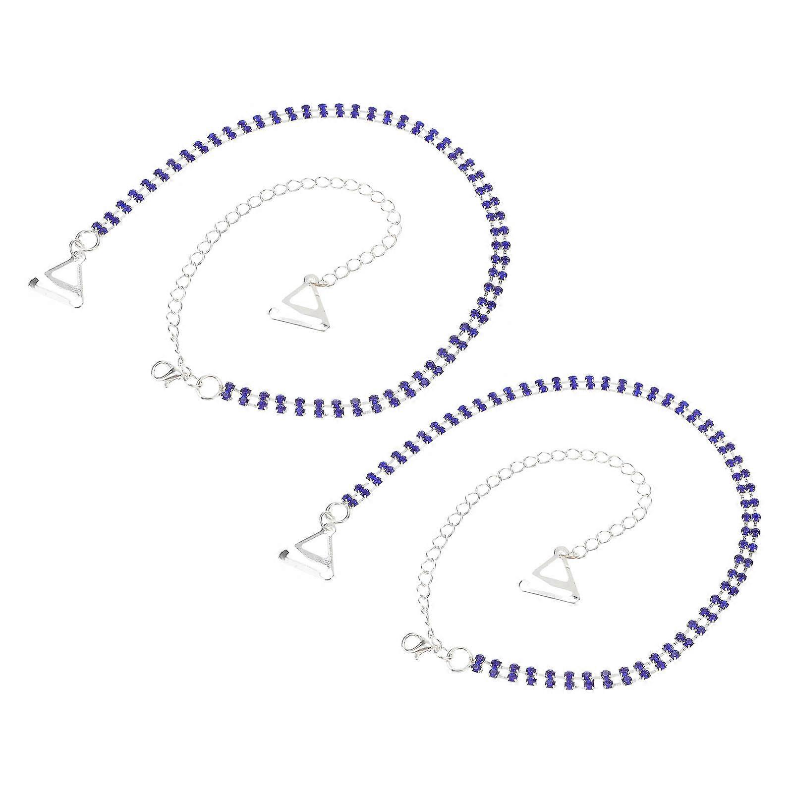Adjustable Shoulder Strap Tops Crystal Shoulder Straps Off-Shoulder Skirt Blue Comfortable Wear 1 Pair