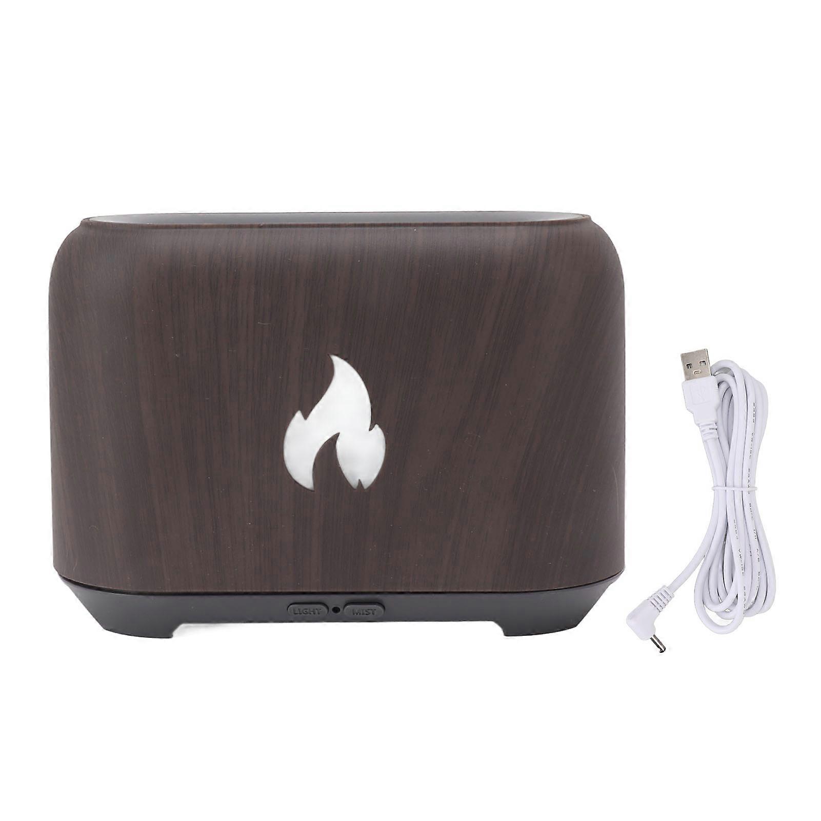 Flame Diffuser 130ML 3D Hollowing USB Flame Diffuser Humidifier with 7 LED Color Light for Home 5V