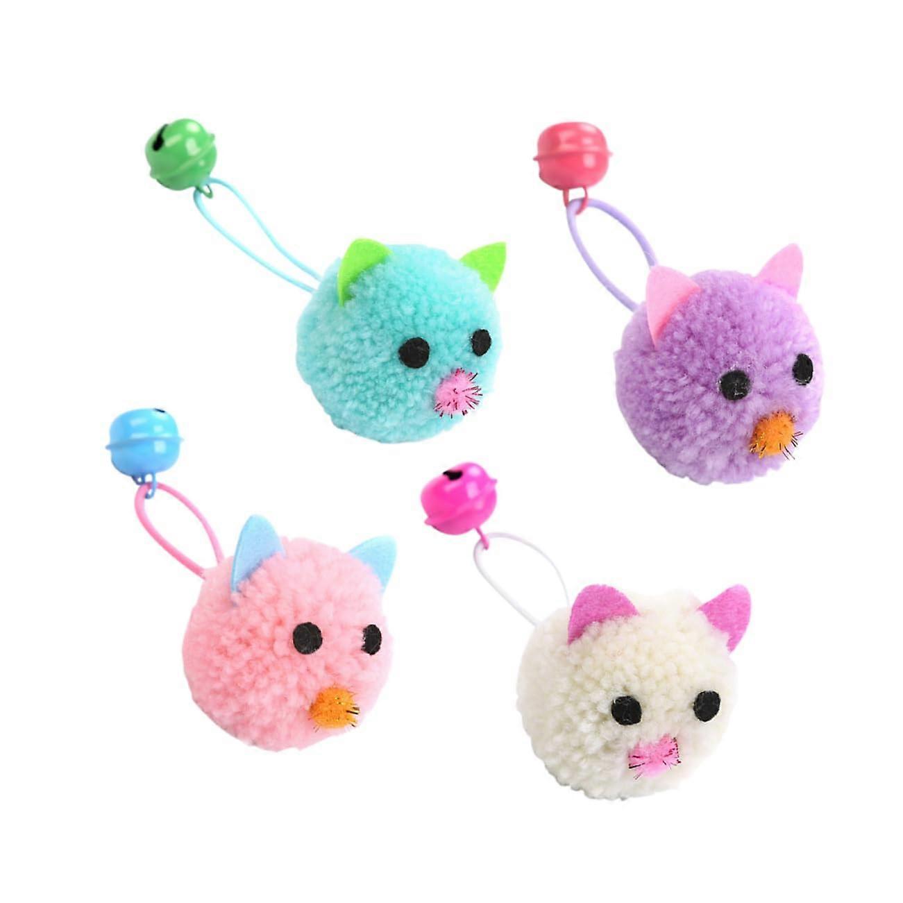 4piece cat toy set, plush mouse shape with bell, for dental care and playtime fun, promotes selfentertainment and exercise for cats