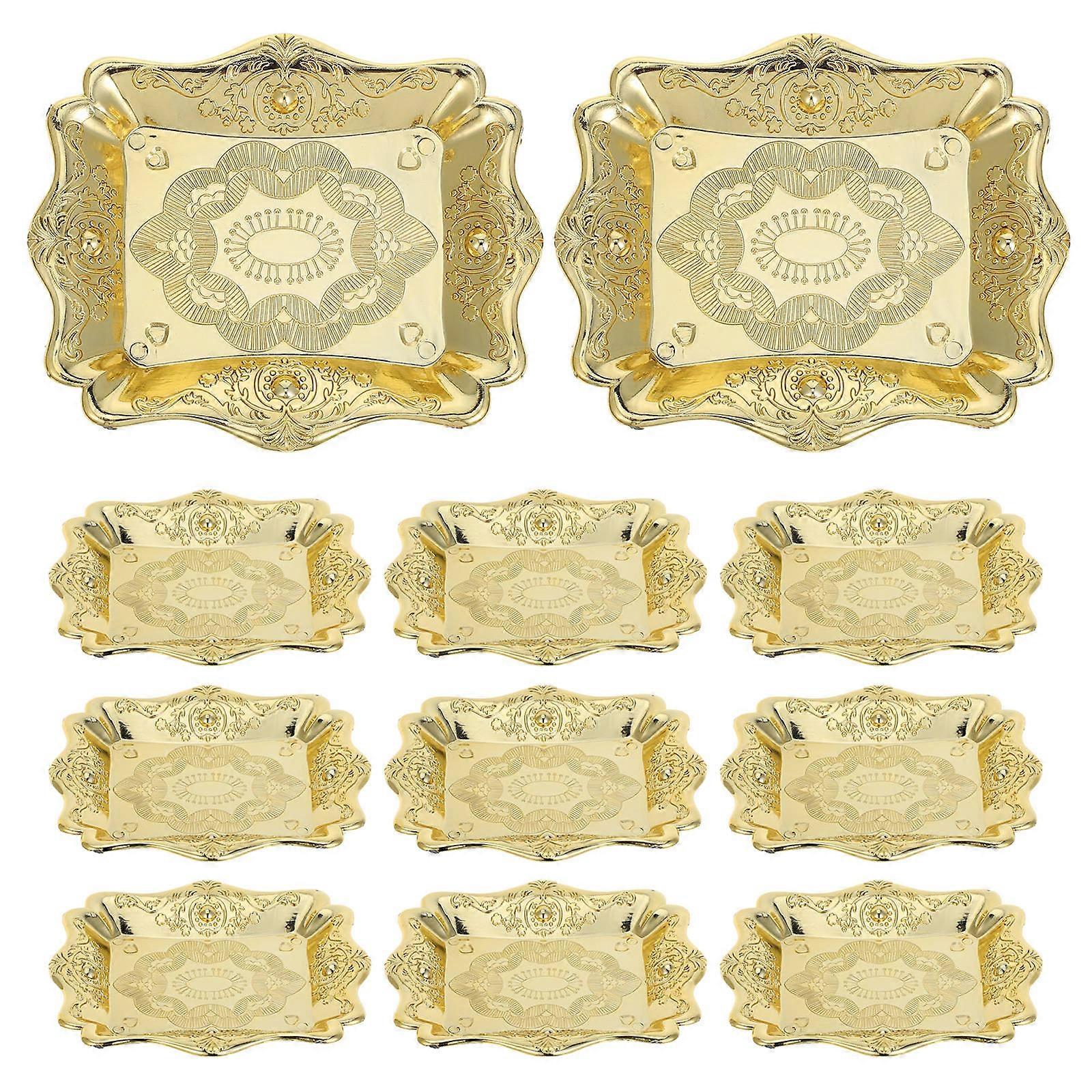 12pcs Embossed Rectangular Snack Serving Trays for Desserts, Appetizers, and Middle – Elegant Party Platter for Weddings, Birthdays, and Celebrations