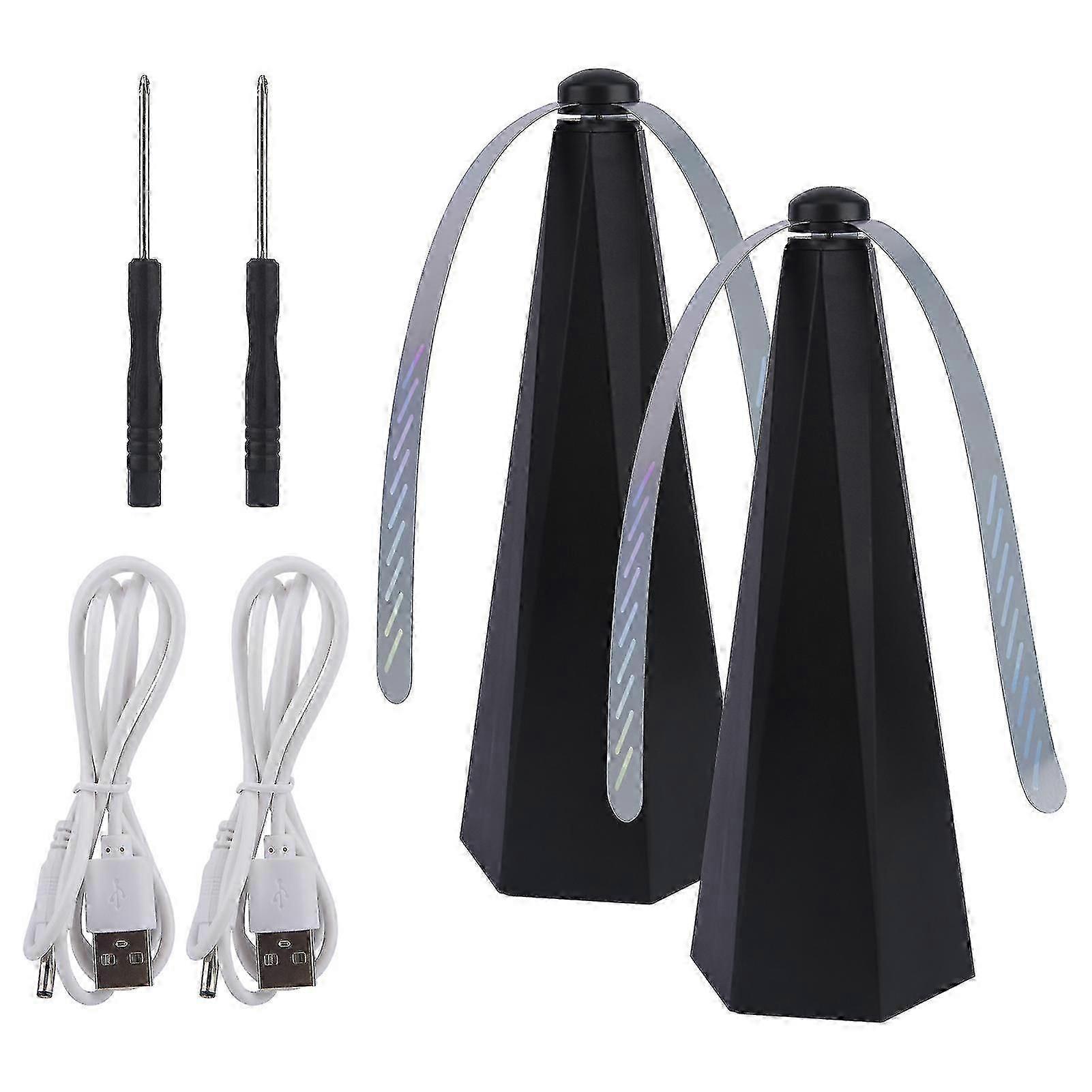2pcs USB Charging Freestanding Fly Repellent Fan Rotatable Party For Tables Homell