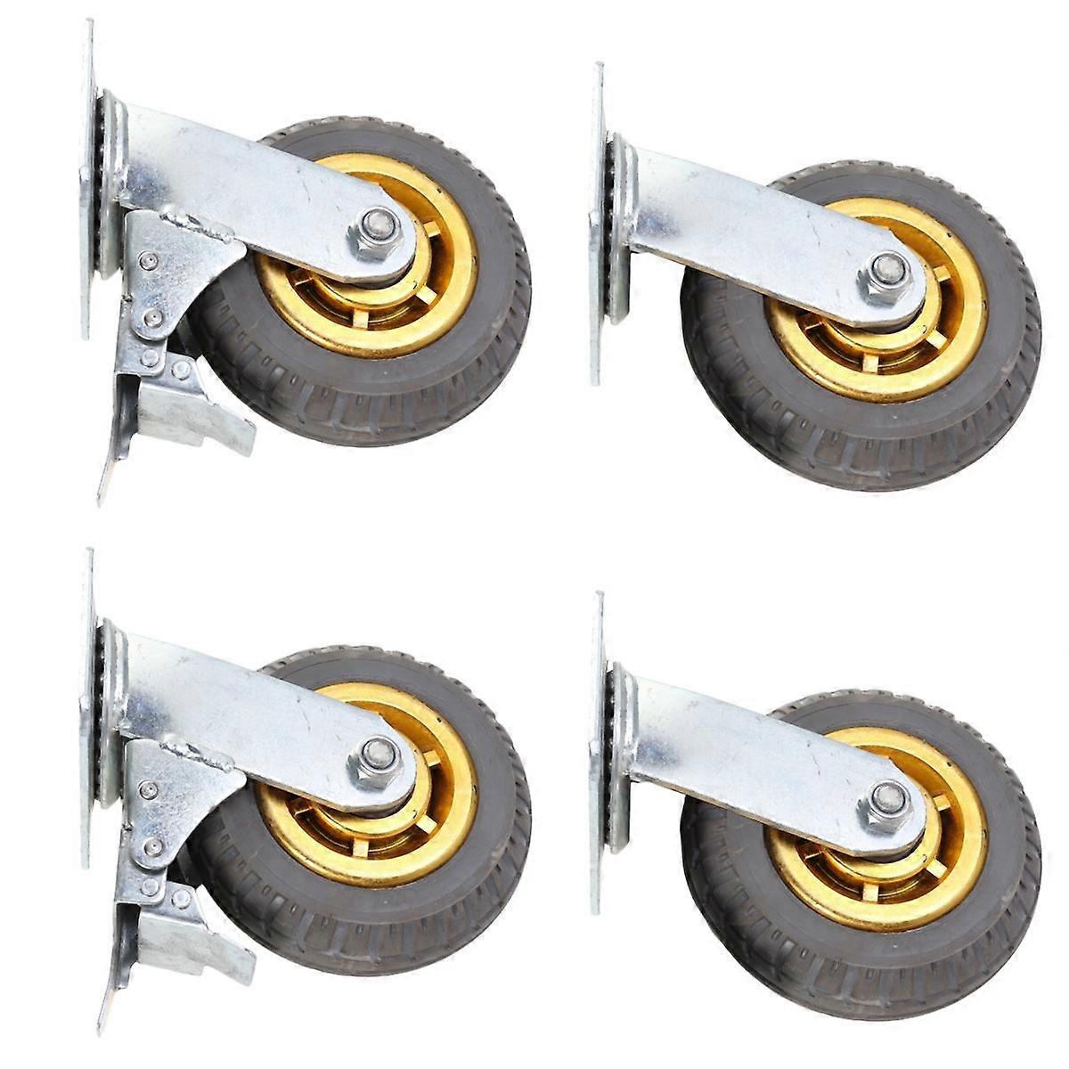 Caster Wheels With Brakes Locking Mechanism Universal Wheel For Slick Flooring 6 Inch 4Pcs