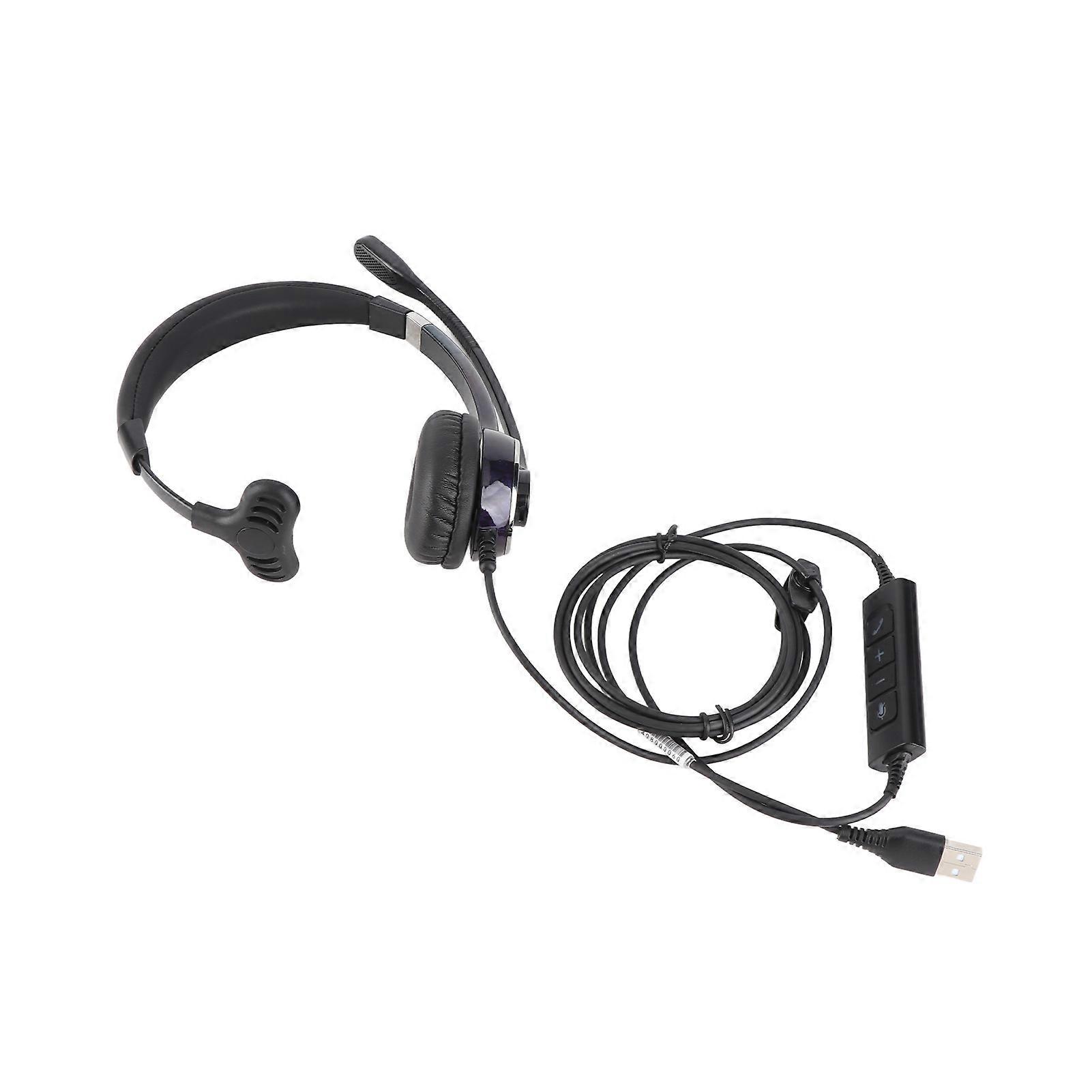 Telephone Headset Professional Noise Canceling Single Ear Customer Service Headset for Call Center Business Office USB Interface 