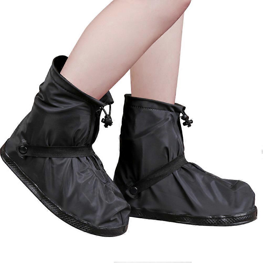 Thicken Boot Protector Non-Slip Rain Shoe Covers for Food Servers Cooks Bartenders Outdoor Use Size S Black 1Pair