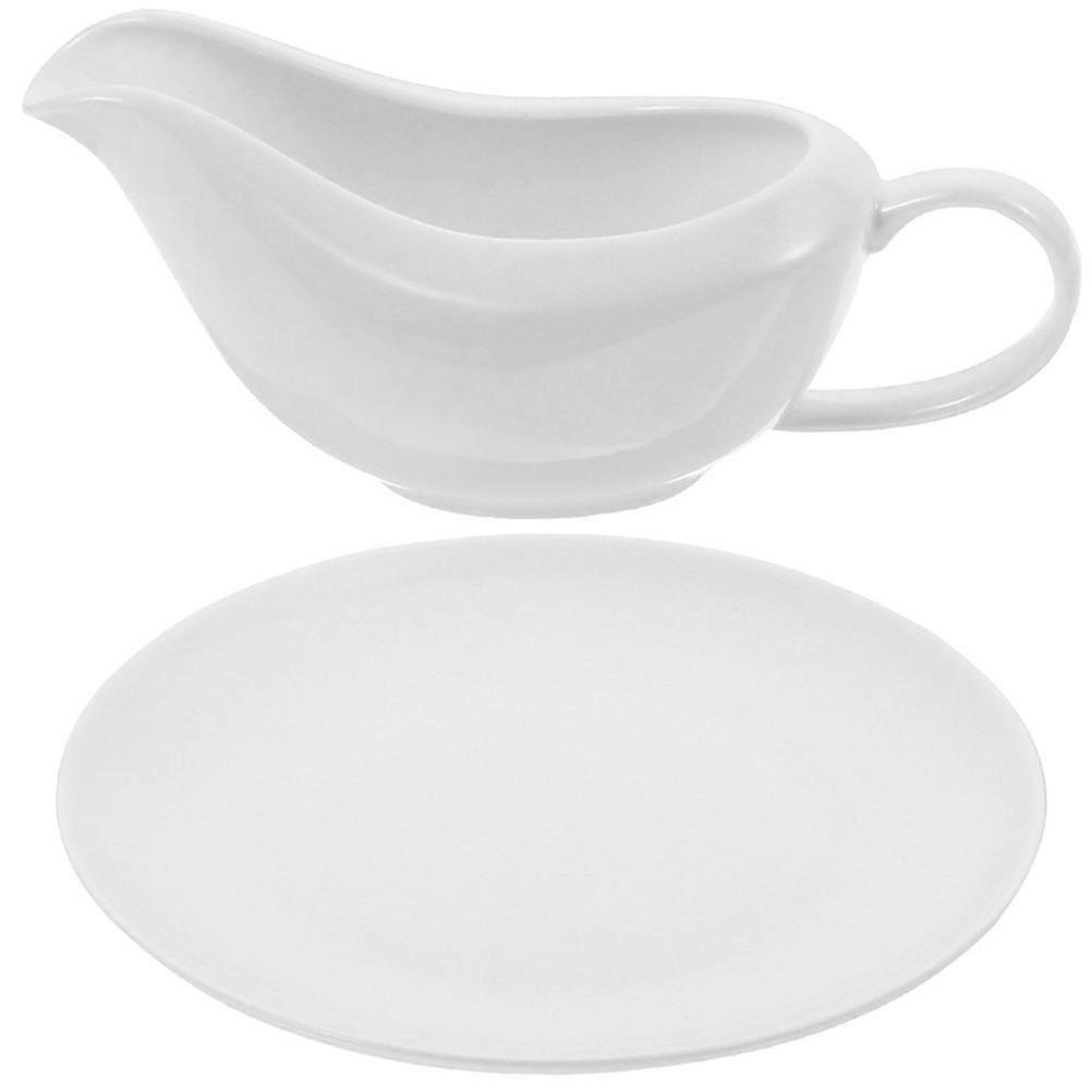 1 Set Ceramic Sauce Boat and Gravy Container with Cups