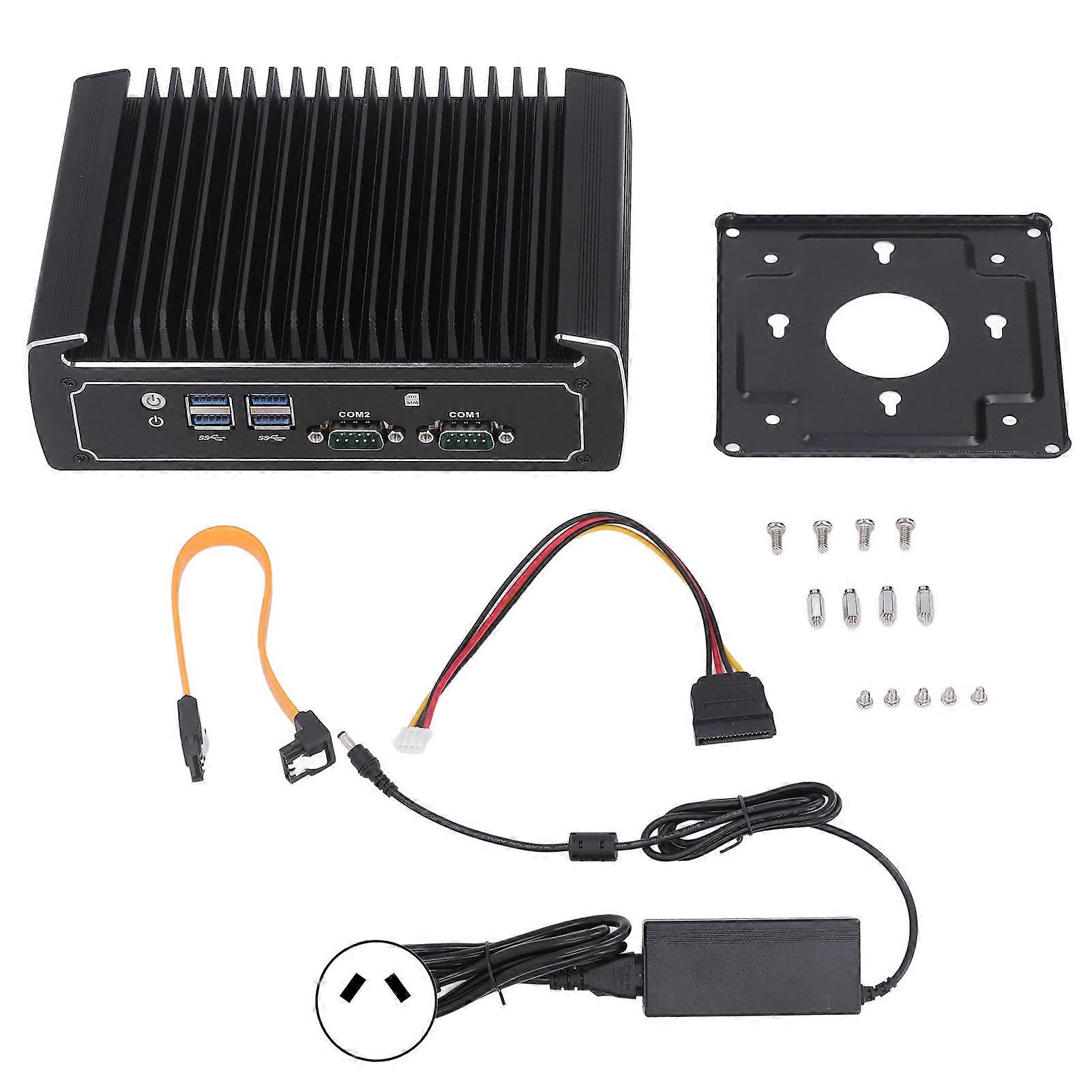 Fanless Industrial PC Aluminum Alloy Shell Embedded Industrial Computer with 3G 4G WIFI SIM Card Slot 100‑240V AU Plug