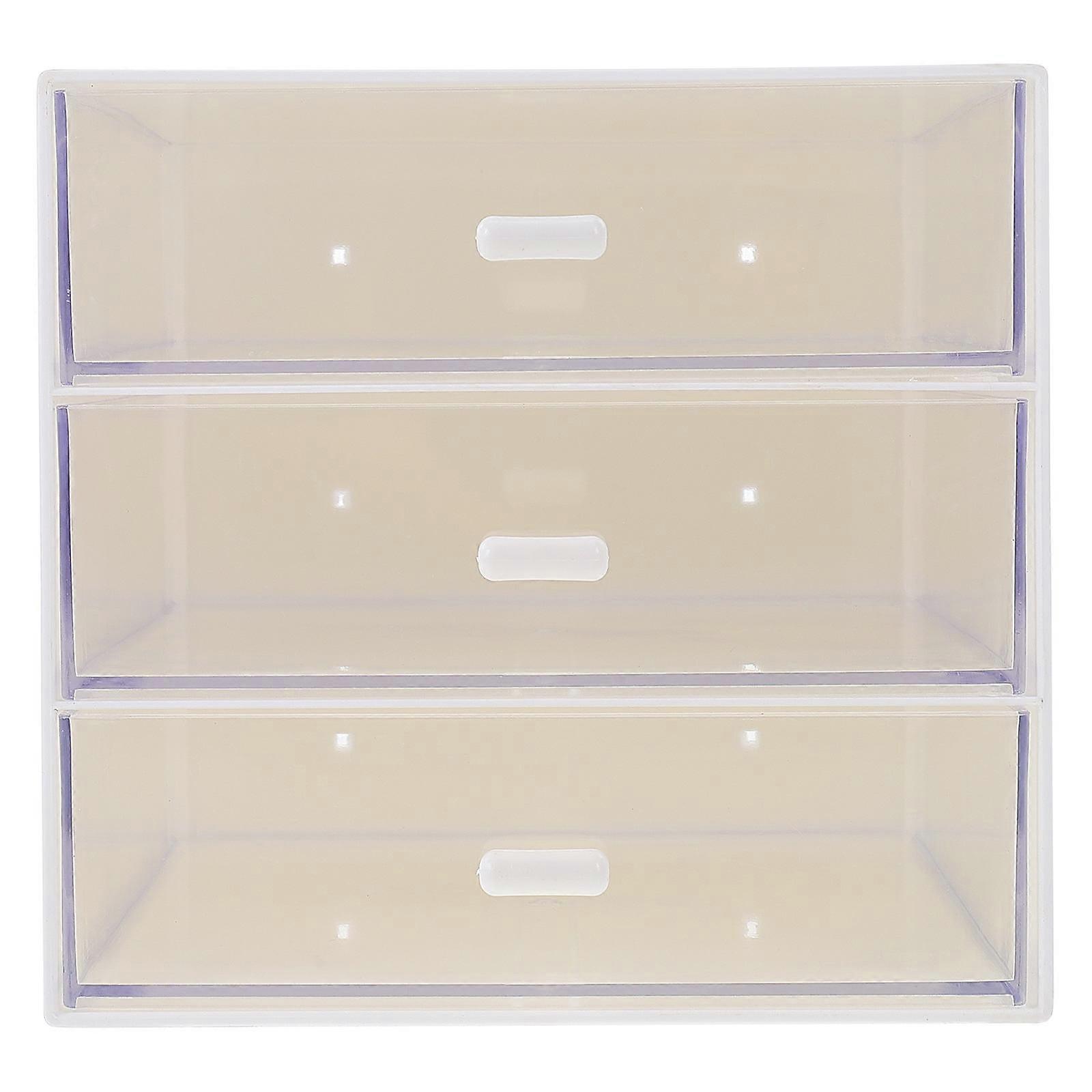 White ABS Storage Box for Organizing Desktop and Home Supplies with Multi-layer Design 1 Pc