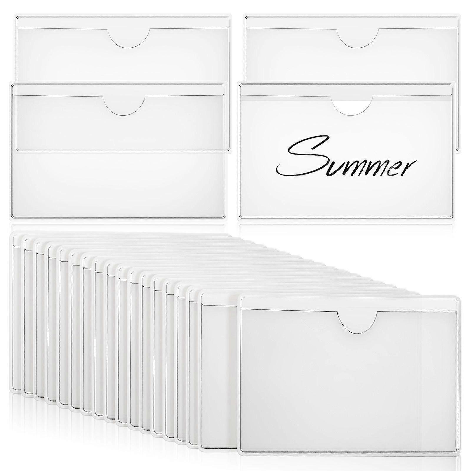 36 Pcs Label Holders Self Adhesive Horizontal Index Card Pockets Shelf Label Holders Card Sleeves