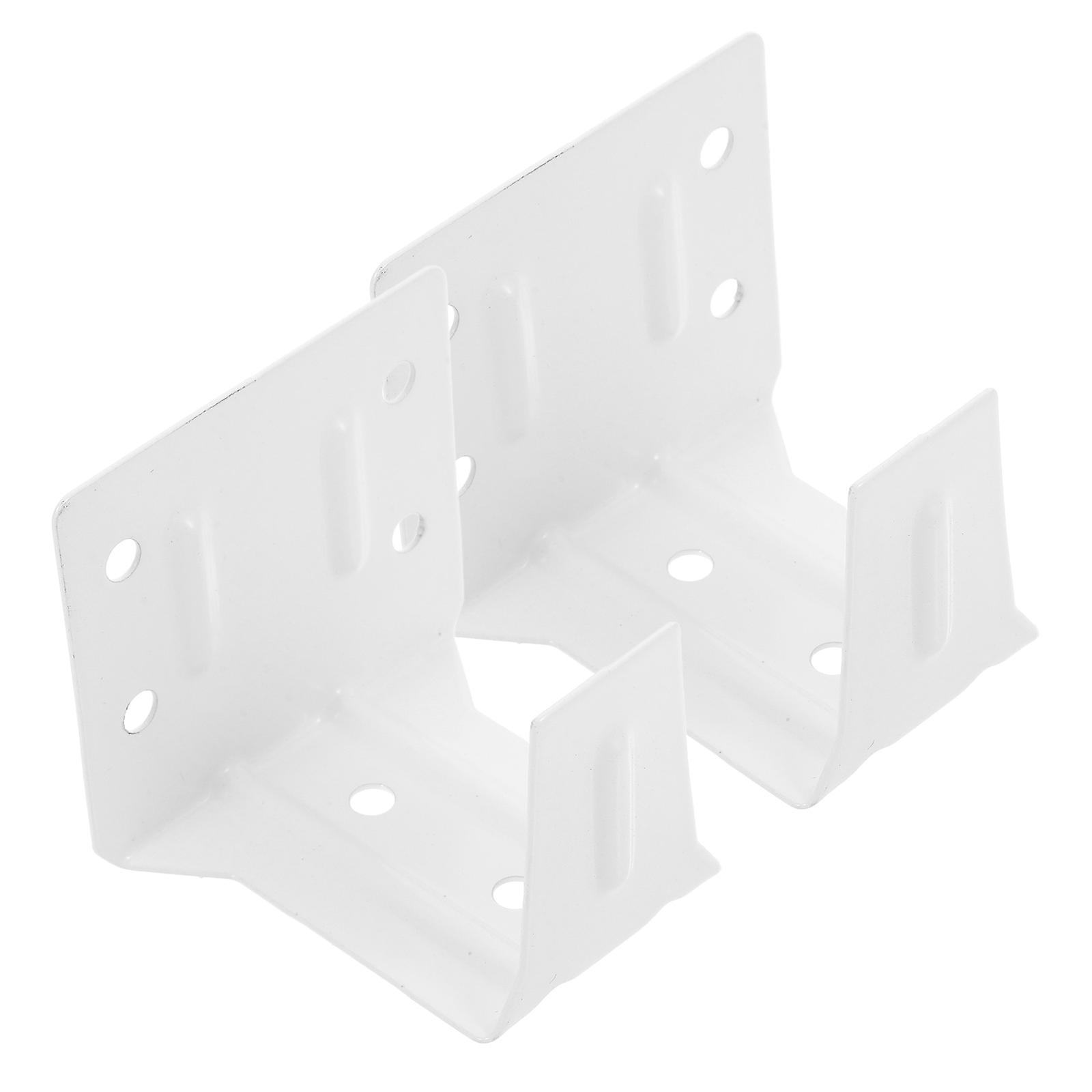 White Iron Window Blind Brackets with Center Support for Mounting Blinds 2 Pieces
