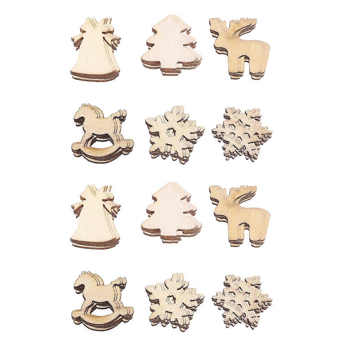 Christmas Tree Wooden Ornaments Cutting Technique Mixed Pattern 400Pcs