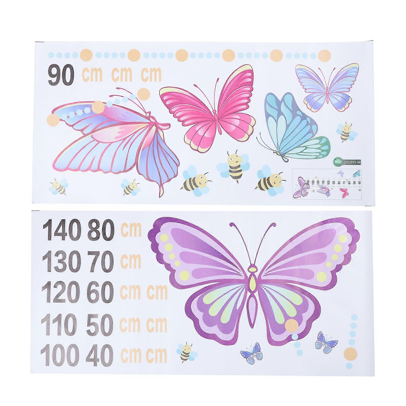 Kid Room Decor Growth Height Chart Multi Colored 60x30x0.2Cm Cute Wallpaper 2 Sheets