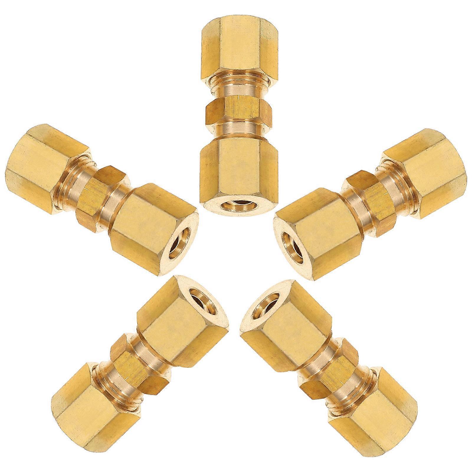 5pcs Tube Equal Union Fitting 1/4 Compression Tube Unions Connector
