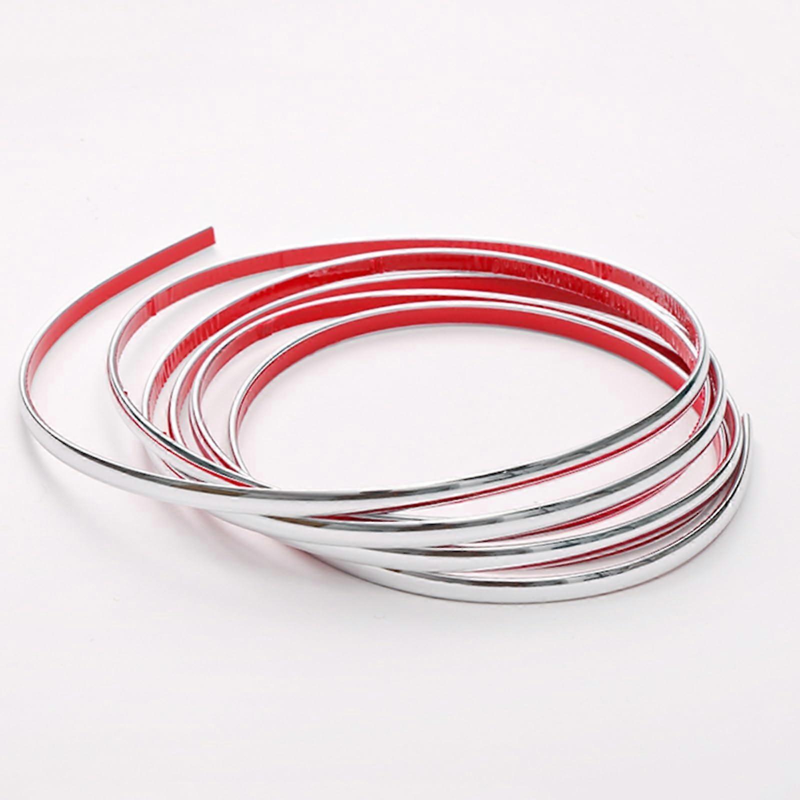 Flexible Decorative Strip, Removable Adhesive Vinyl Wall Trim, Silver (300*0.8cm)